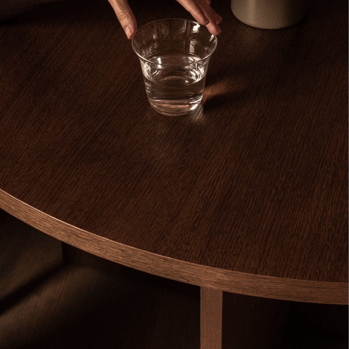 Audo Copenhagen Androgyne Dining Table 59in, Dark Stained Oak Base, Dark Stained Oak Top#Size/Top/Base_59in, Dark Stained Oak Base, Dark Stained Oak Top
