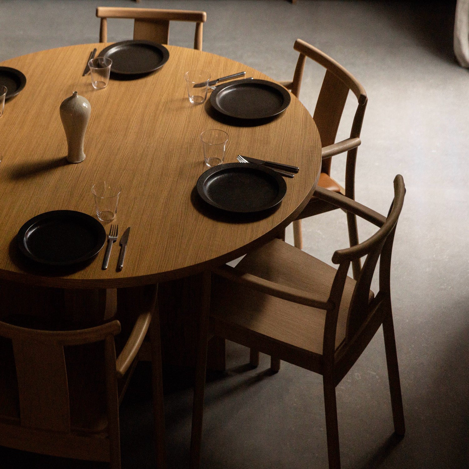 Audo Copenhagen Androgyne Dining Table 59in, Natural Oak Base, Natural Oak Top - KANSO