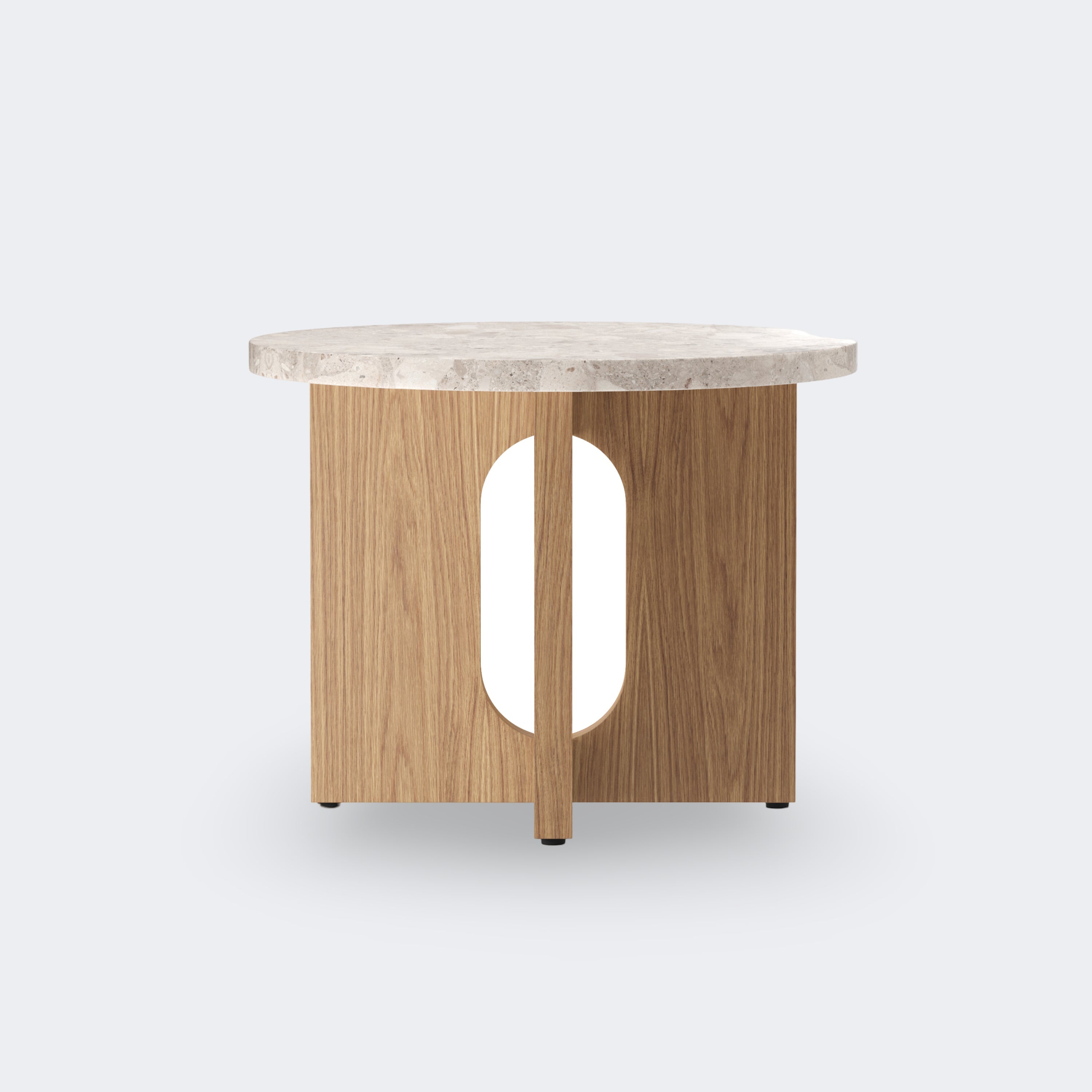 Audo Copenhagen Androgyne Side Table, 20 in. Natural Oak, Kunis Breccia - KANSO#select color_Natural Oak, Kunis Breccia
