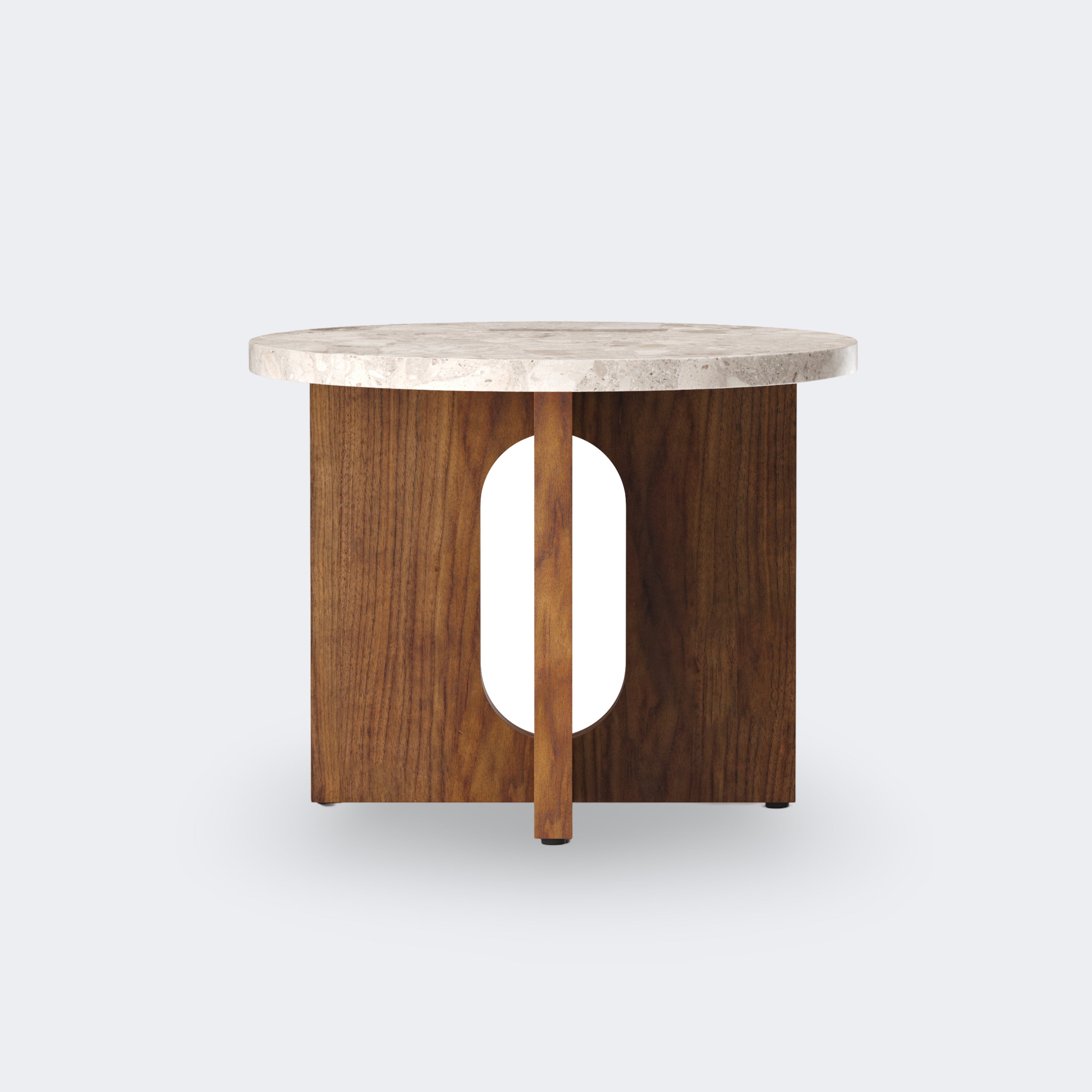 Audo Copenhagen Androgyne Side Table, 20 in. Walnut, Kunis Breccia - KANSO#Select Color_Walnut, Kunis Breccia