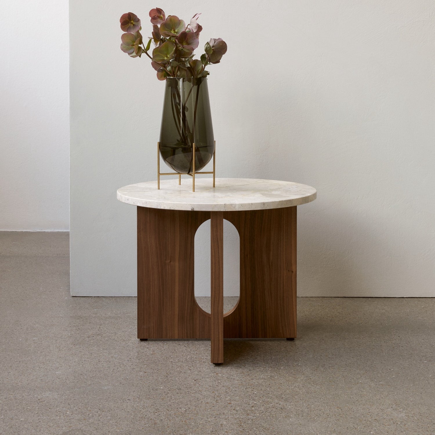 Audo Copenhagen Androgyne Side Table, 20 in. Walnut, Kunis Breccia - KANSO#Select Color_Walnut, Kunis Breccia