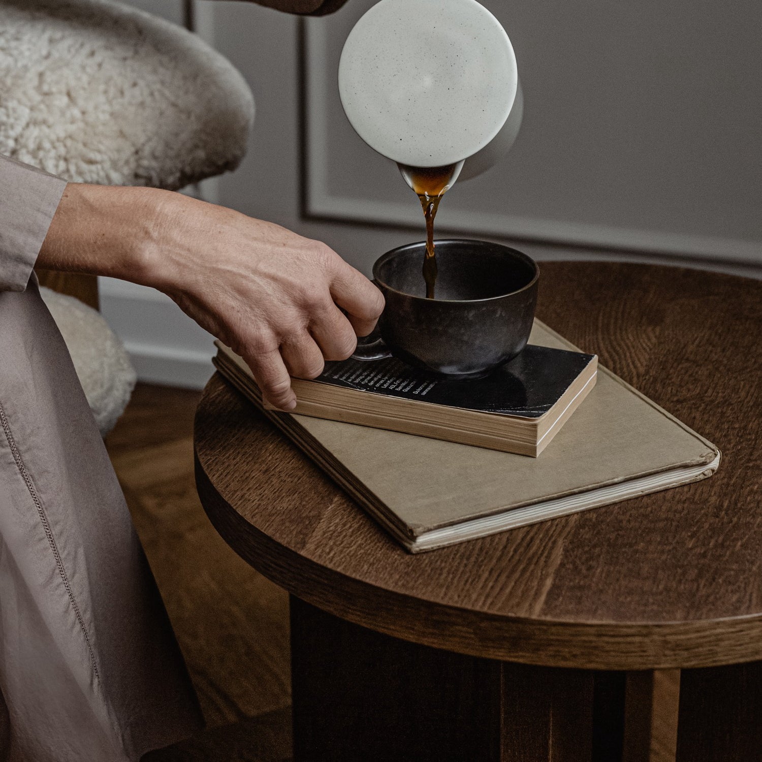 Audo Copenhagen Androgyne Side Table, 20 in. Dark Stained Oak - KANSO#Select Color_Dark Stained Oak