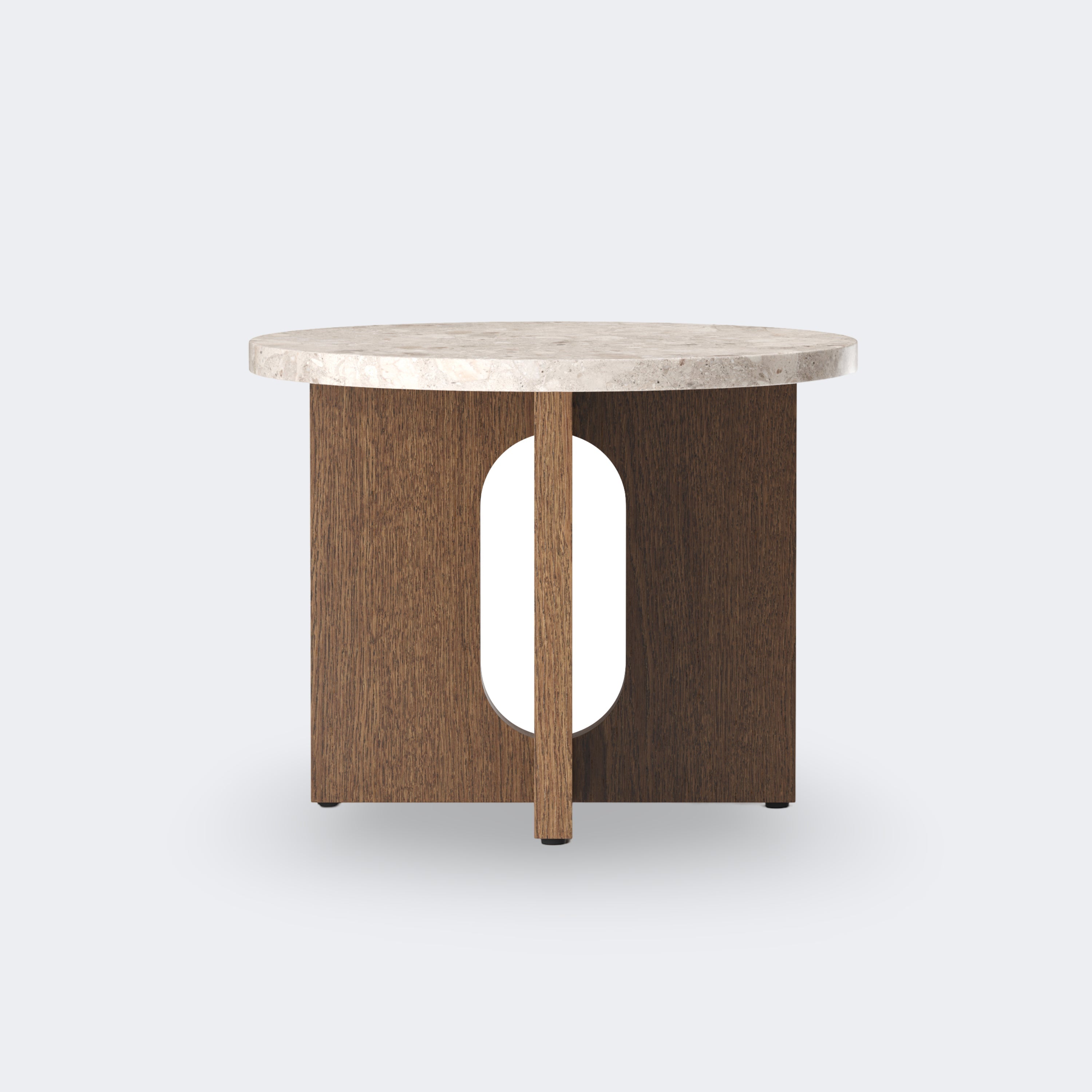 Audo Copenhagen Androgyne Side Table, 20 in. Natural Oak - KANSO#Select Color_Dark Stained, Kunis Breccia