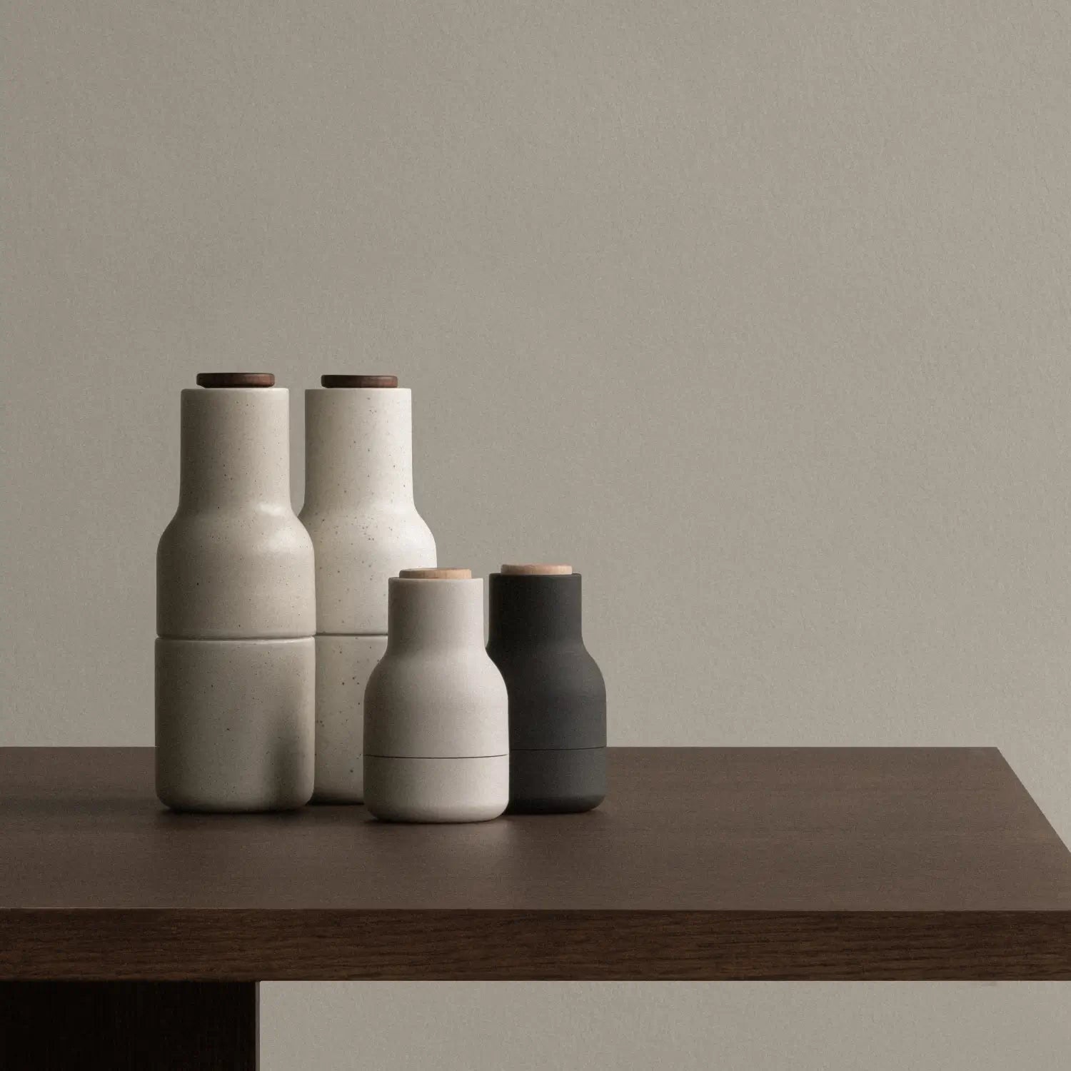 Audo Copenhagen Bottle Grinders, Small, Set of 2 Carbon - KANSO#Color_Carbon