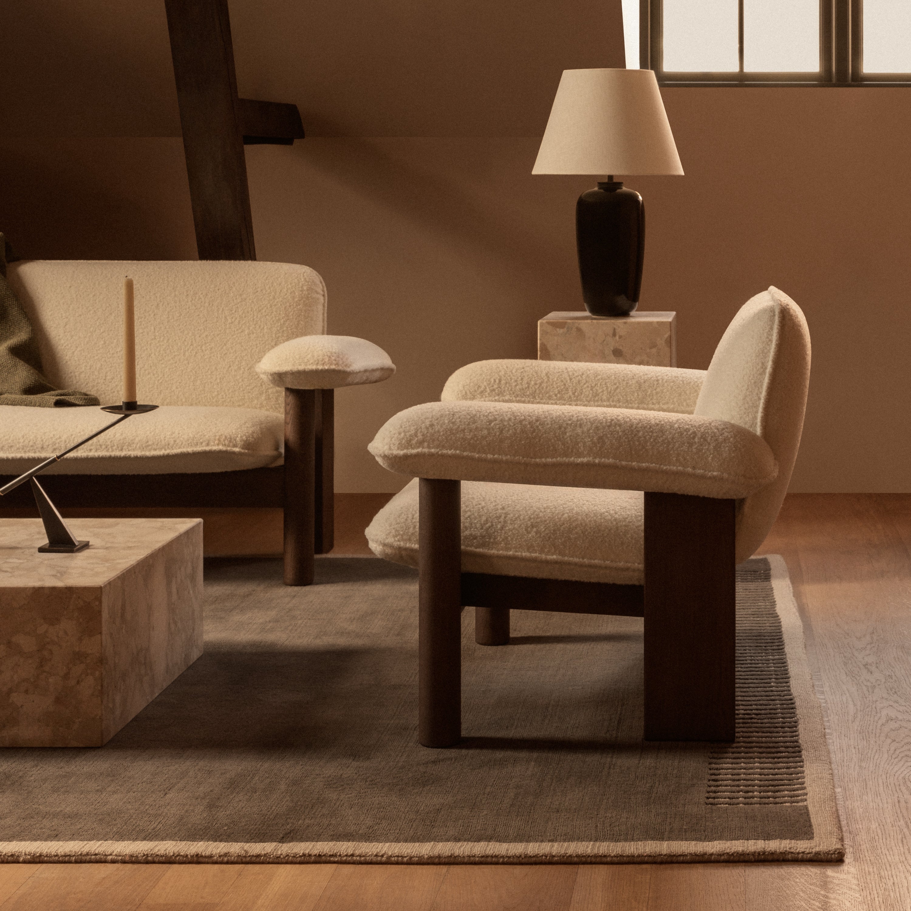 Audo Copenhagen Brasilia Lounge Chair, Low Back Dark Stained Oak Baru 200 - KANSO
