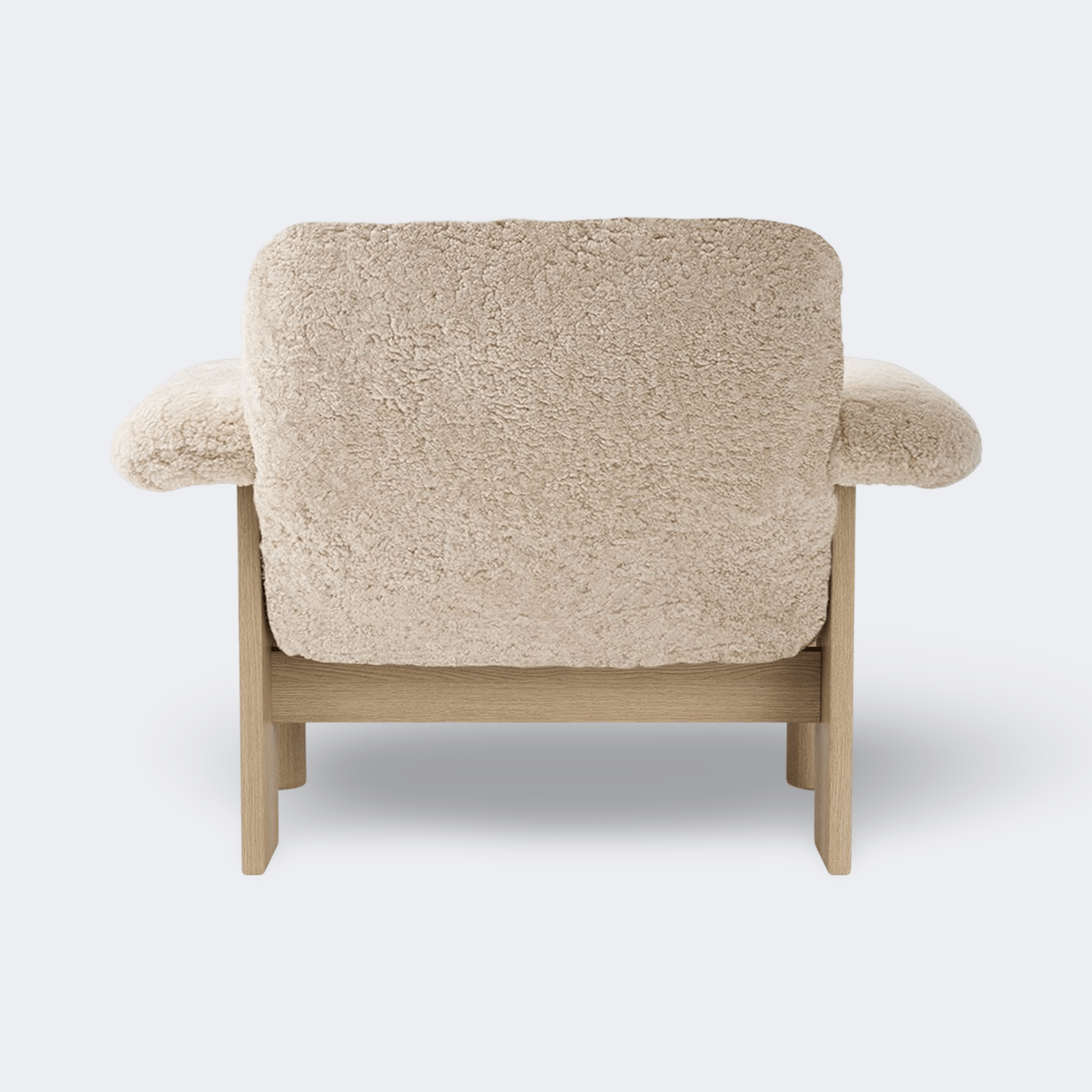 Audo Copenhagen Brasilia Lounge Chair, Low Back Walnut Sheepskin Sahara - KANSO