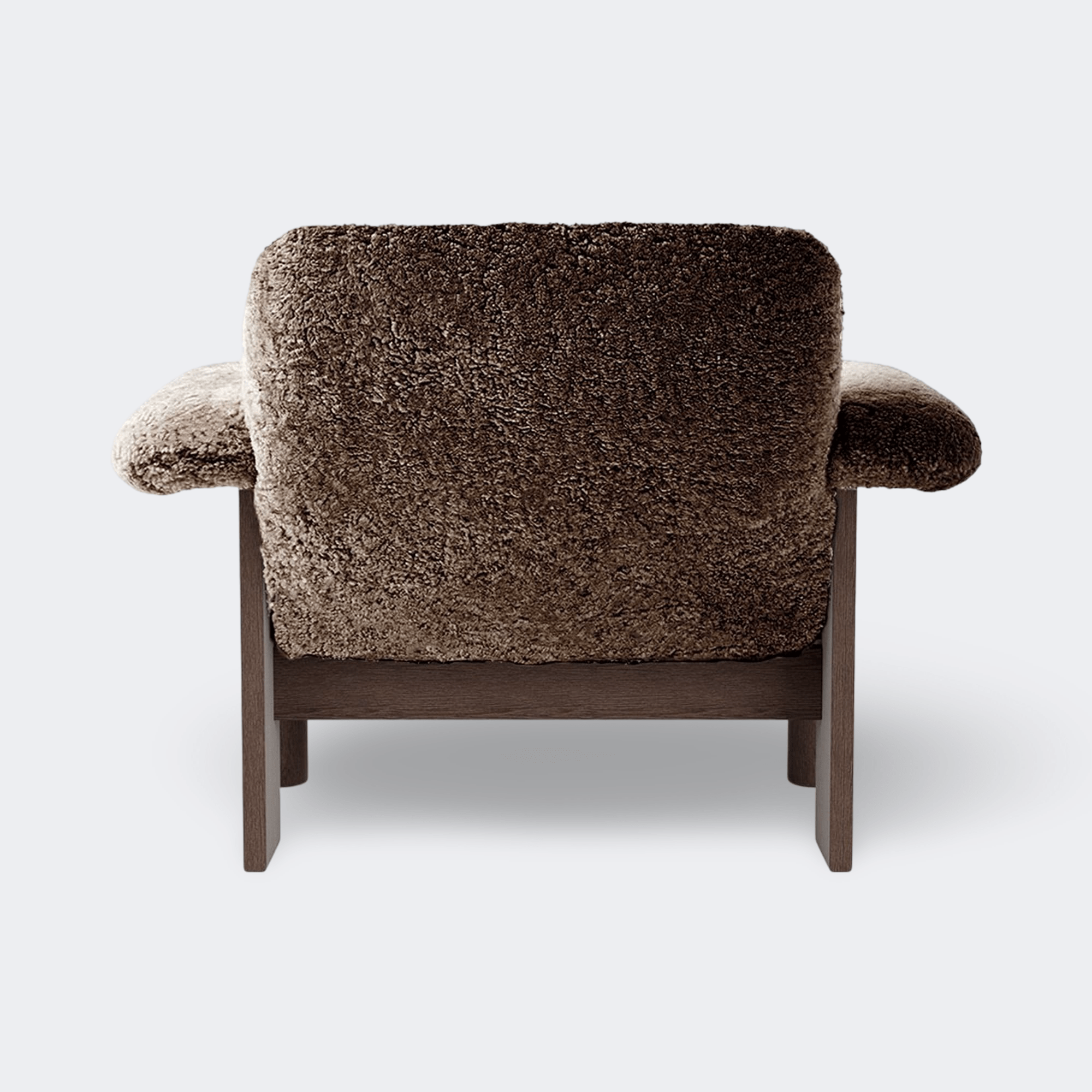 Audo Copenhagen Brasilia Lounge Chair, Low Back Dark Stained Oak Sheepskin Sahara - KANSO