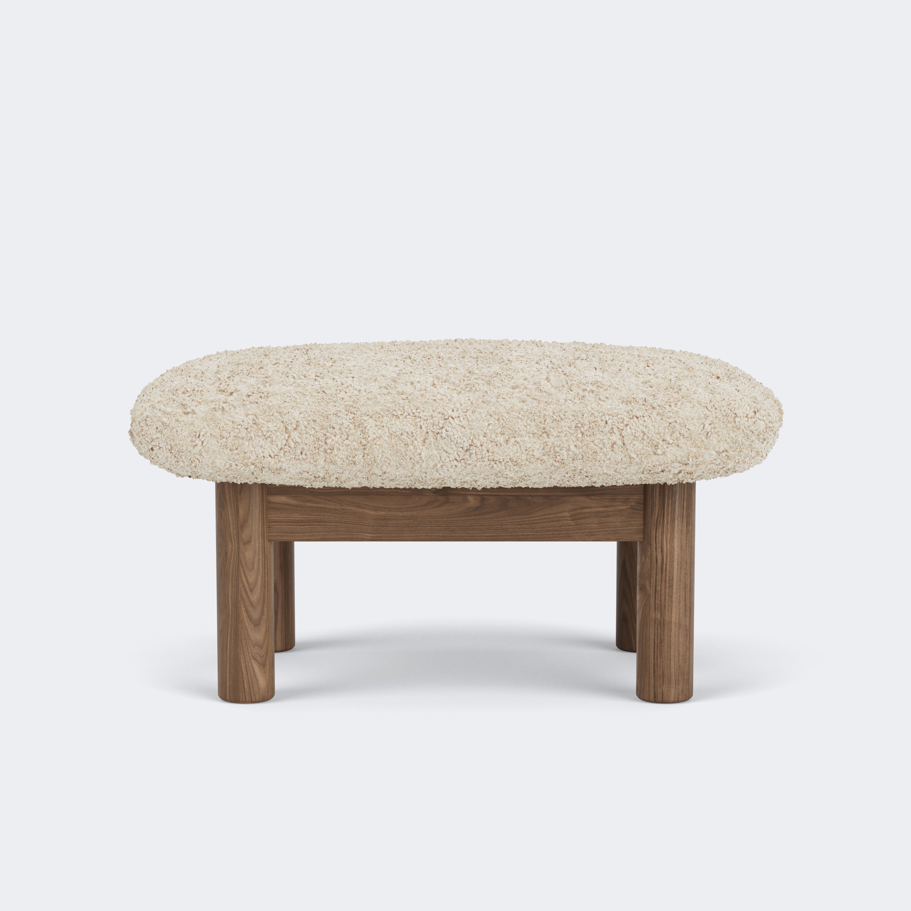Audo Copenhagen Brasilia Ottoman Walnut Sheepskin Nature - KANSO