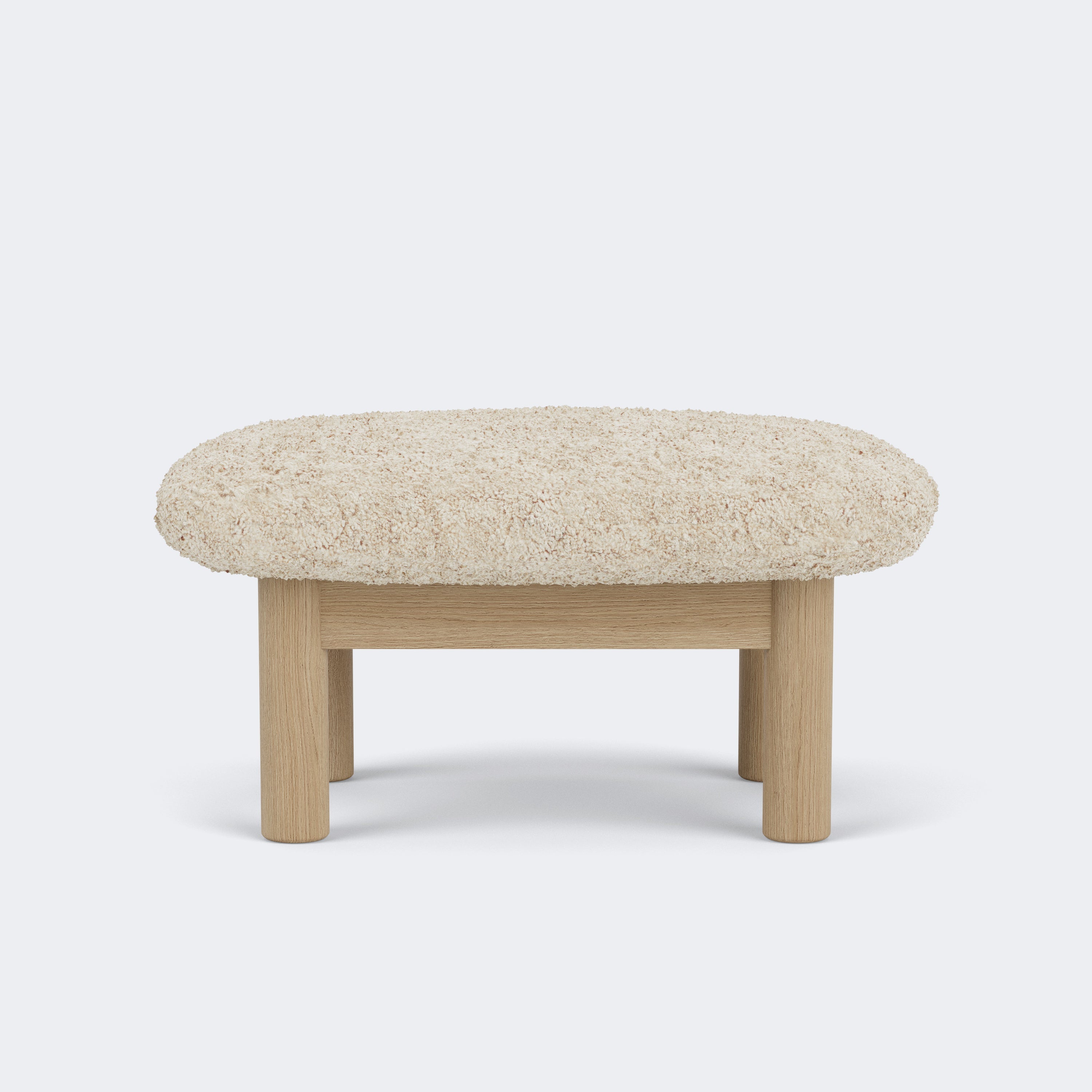 Audo Copenhagen Brasilia Ottoman Natural Oak Sheepskin Nature - KANSO