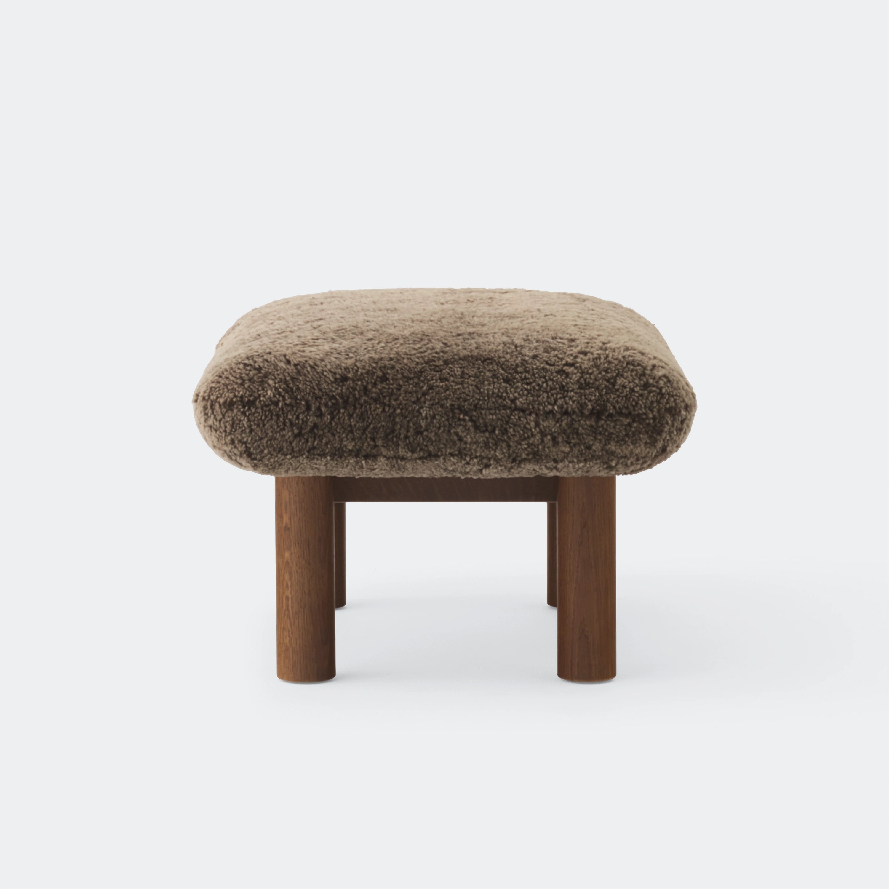 Audo Copenhagen Brasilia Ottoman Dark Stained Oak Sheepskin Root - KANSO