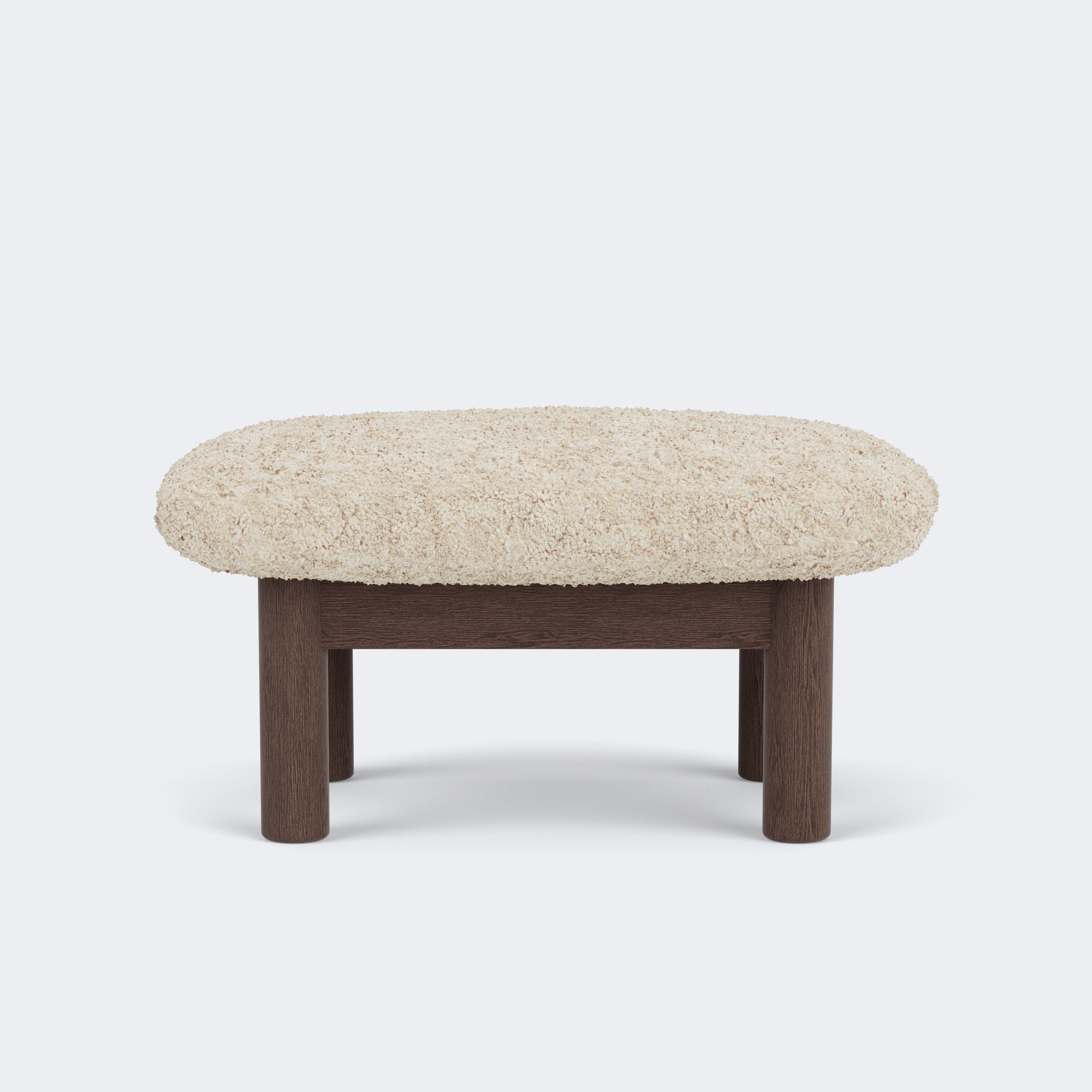 Audo Copenhagen Brasilia Ottoman Dark Stained Oak Sheepskin Nature - KANSO