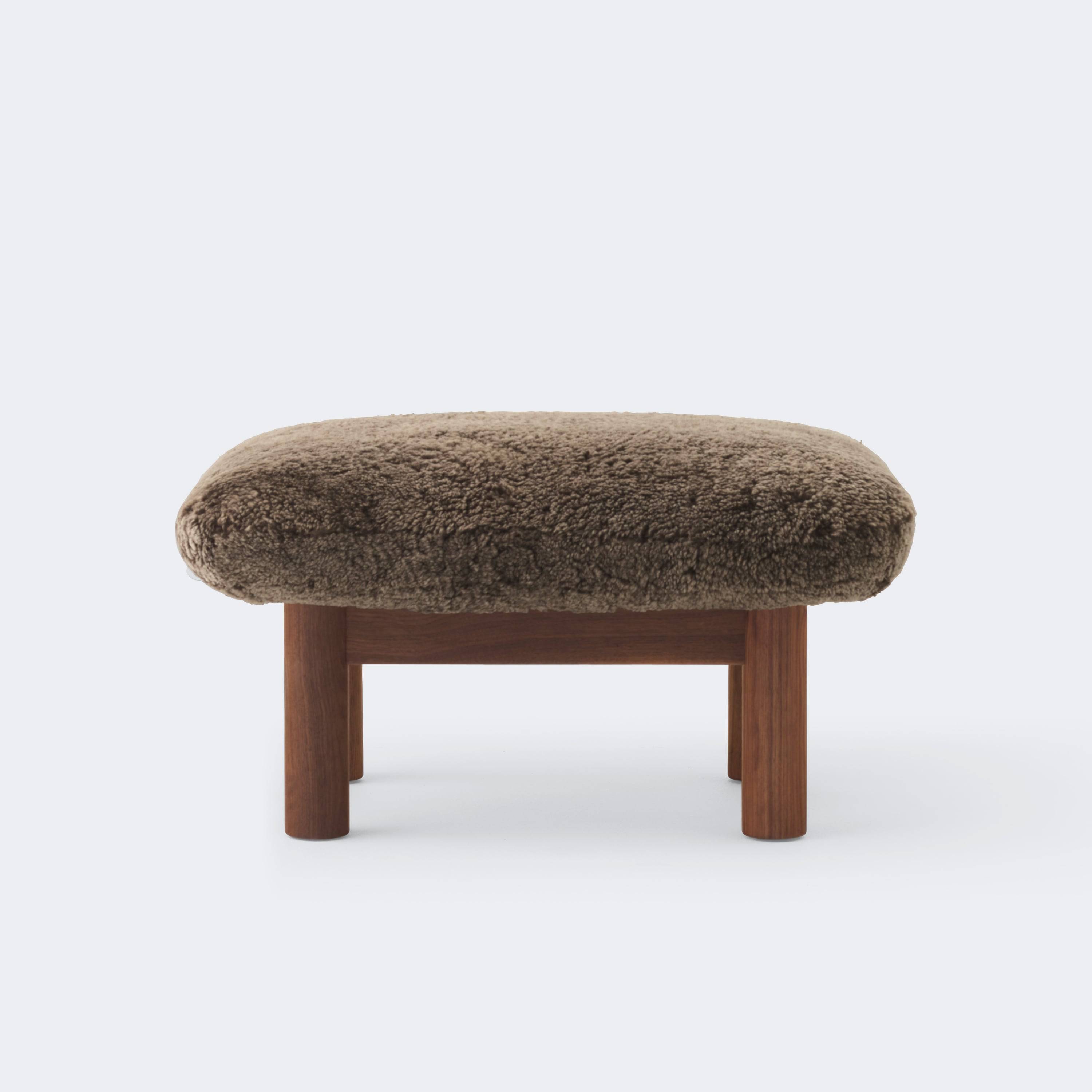 Audo Copenhagen Brasilia Ottoman Walnut Sheepskin Root - KANSO