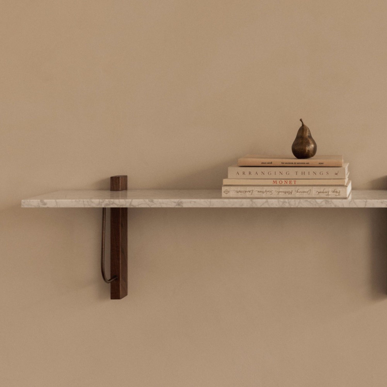 Audo Copenhagen Corbel Shelf, Long Carrara Marble#Material_Carrara Marble