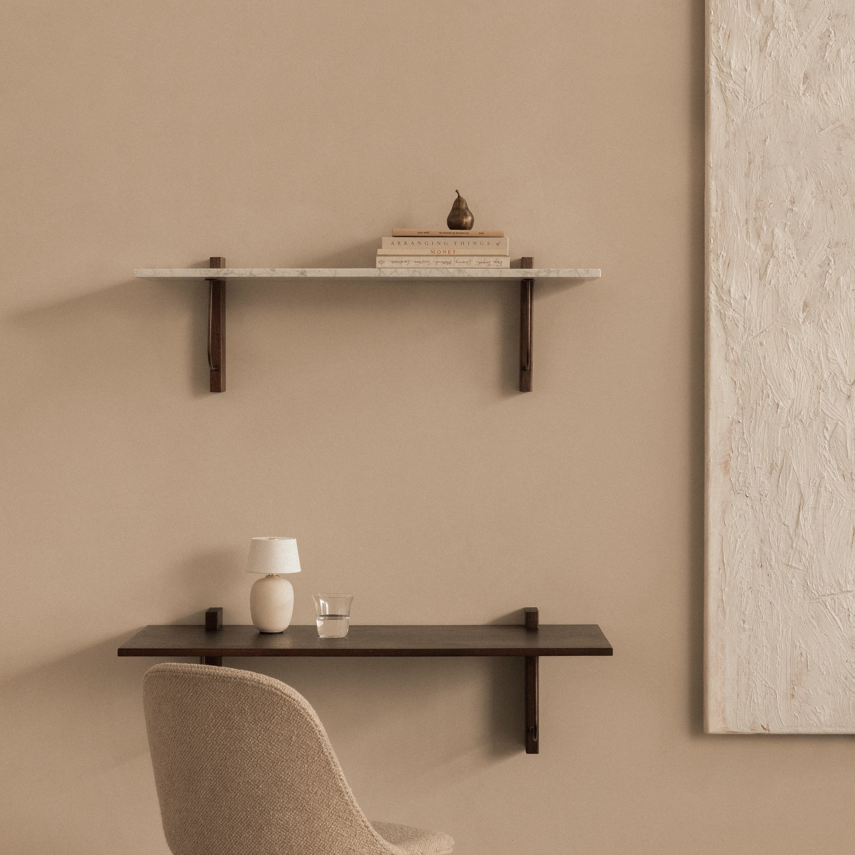 Audo Copenhagen Corbel Shelf, Long Carrara Marble