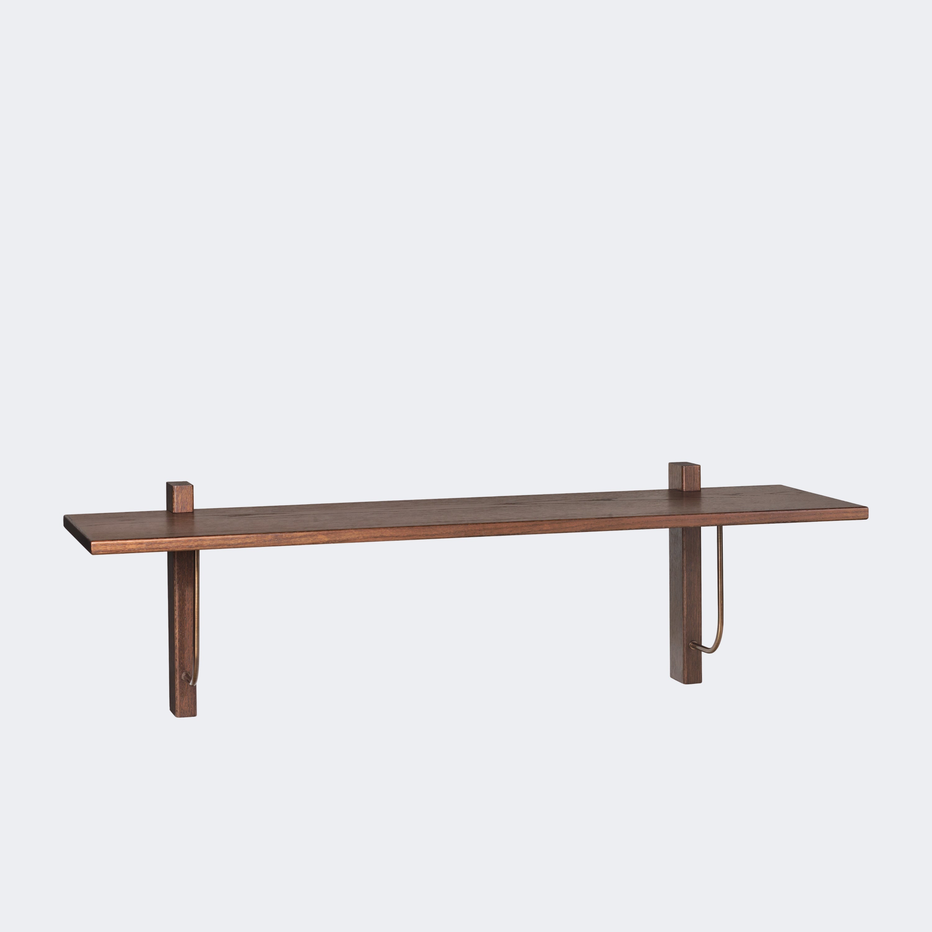 Audo Copenhagen Corbel Shelf, Long Dark Stained Oak - KANSO#Material_+Dark Stained Oak