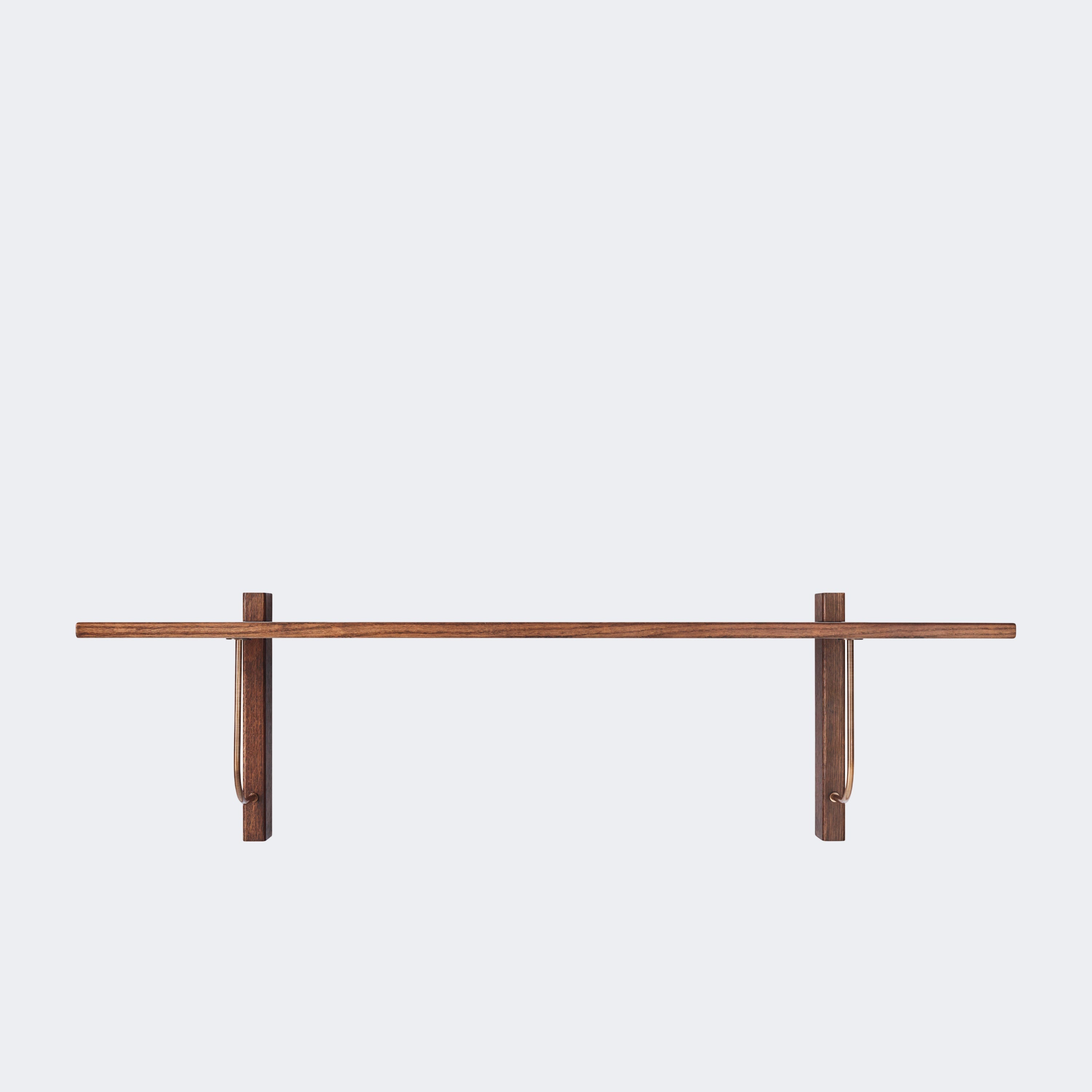 Audo Copenhagen Corbel Shelf, Long Dark Stained Oak - KANSO