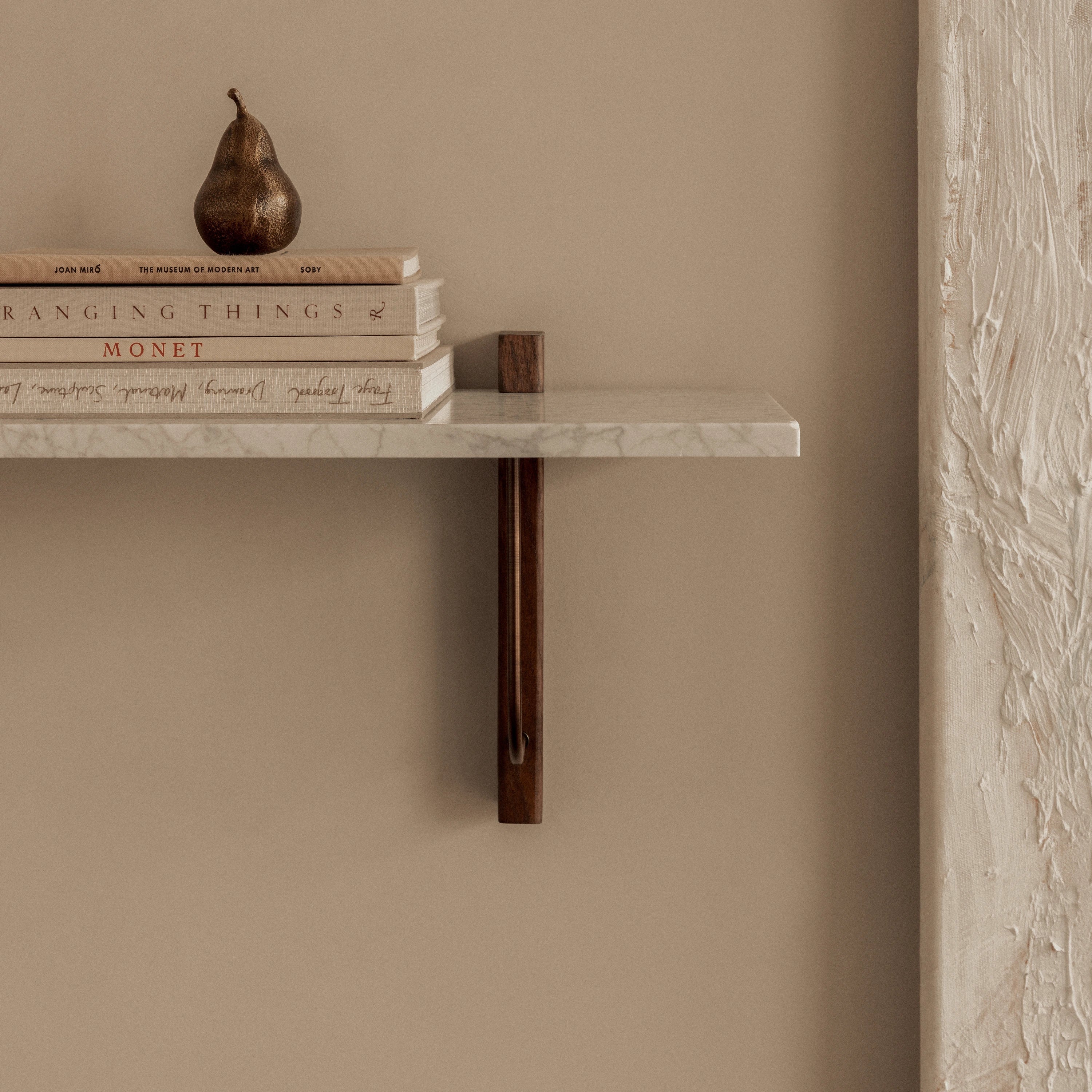 Audo Copenhagen Corbel Shelf, Long Carrara Marble#Material_Carrara Marble