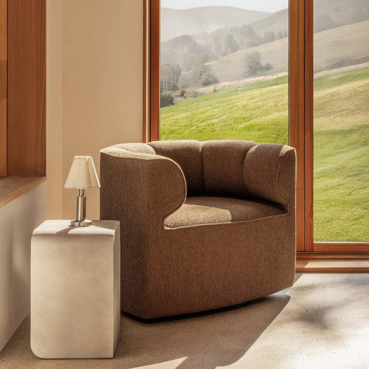 Audo Copenhagen Eave Seamline Lounge Chair Logan Nutmeg - KANSO#Upholstery_Logan Nutmeg
