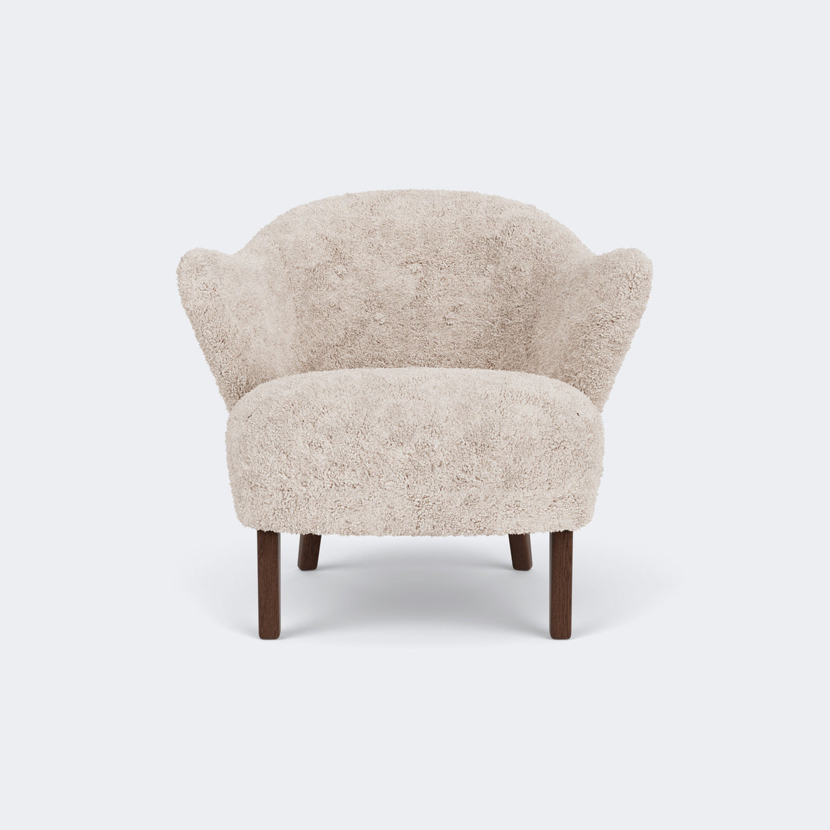 Audo Copenhagen Ingeborg Lounge Chair Smoked Oak Sheepskin Moonlight
