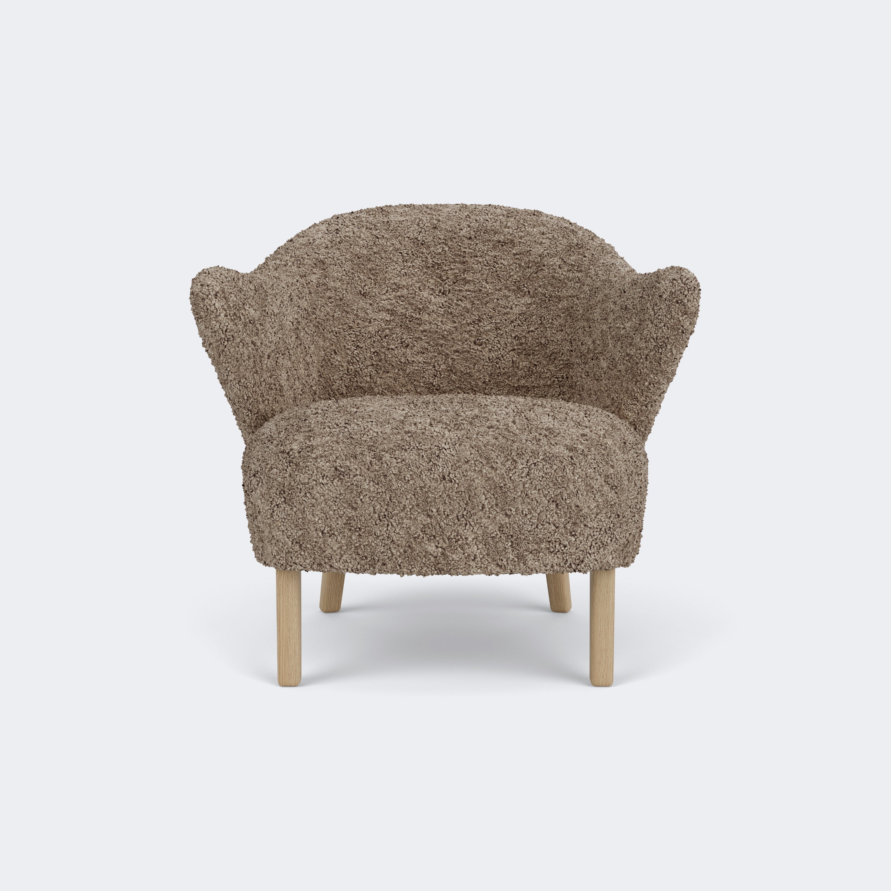 Audo Copenhagen Ingeborg Lounge Chair Natural Oak Sheepskin Sahara - KANSO