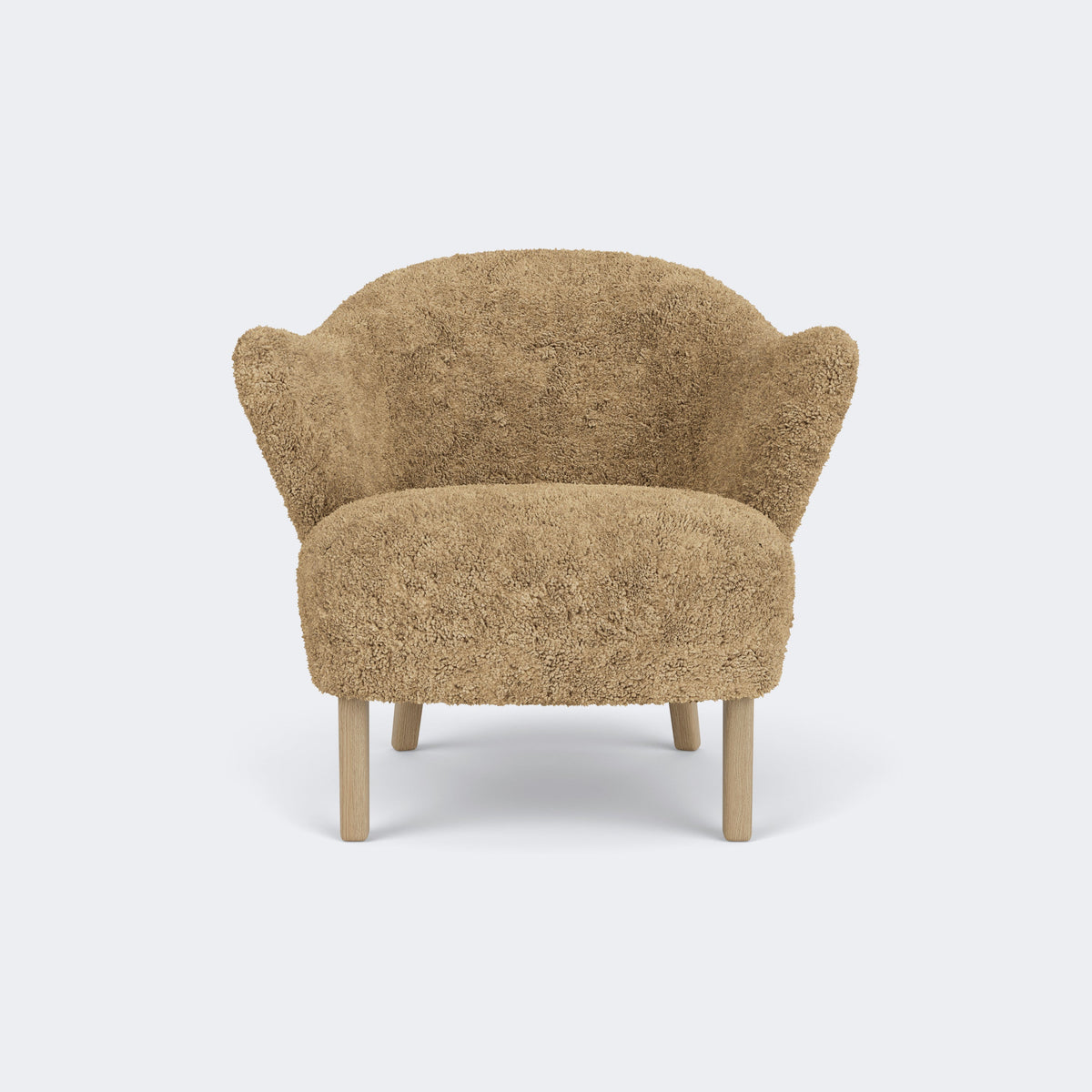 Audo Copenhagen Ingeborg Lounge Chair Natural Oak Sheepskin Honey