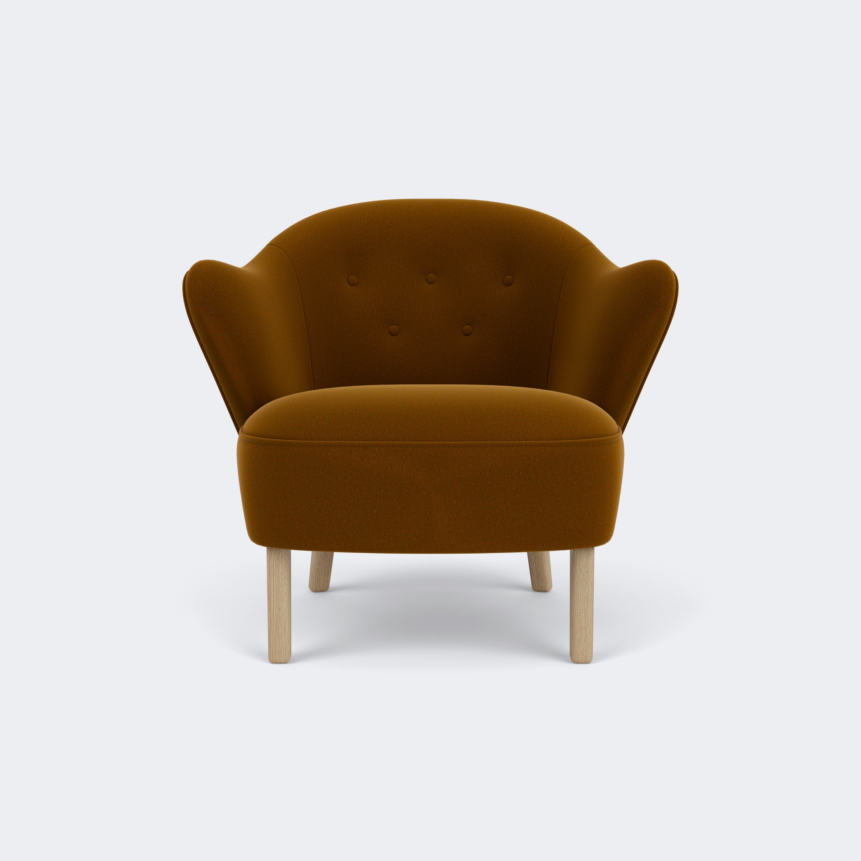 Audo Copenhagen Ingeborg Lounge Chair Natural Oak Grand Mohair 2600 - KANSO