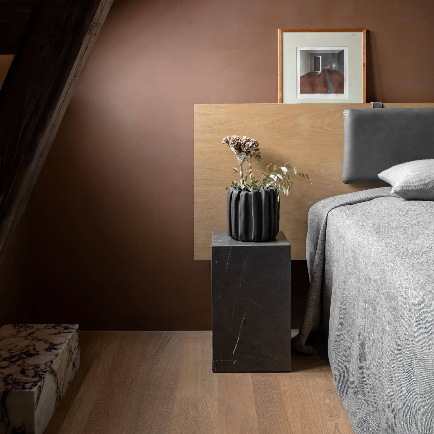 Audo Copenhagen Marble Plinth, Tall Black Marble - KANSO#Color_Black Marble