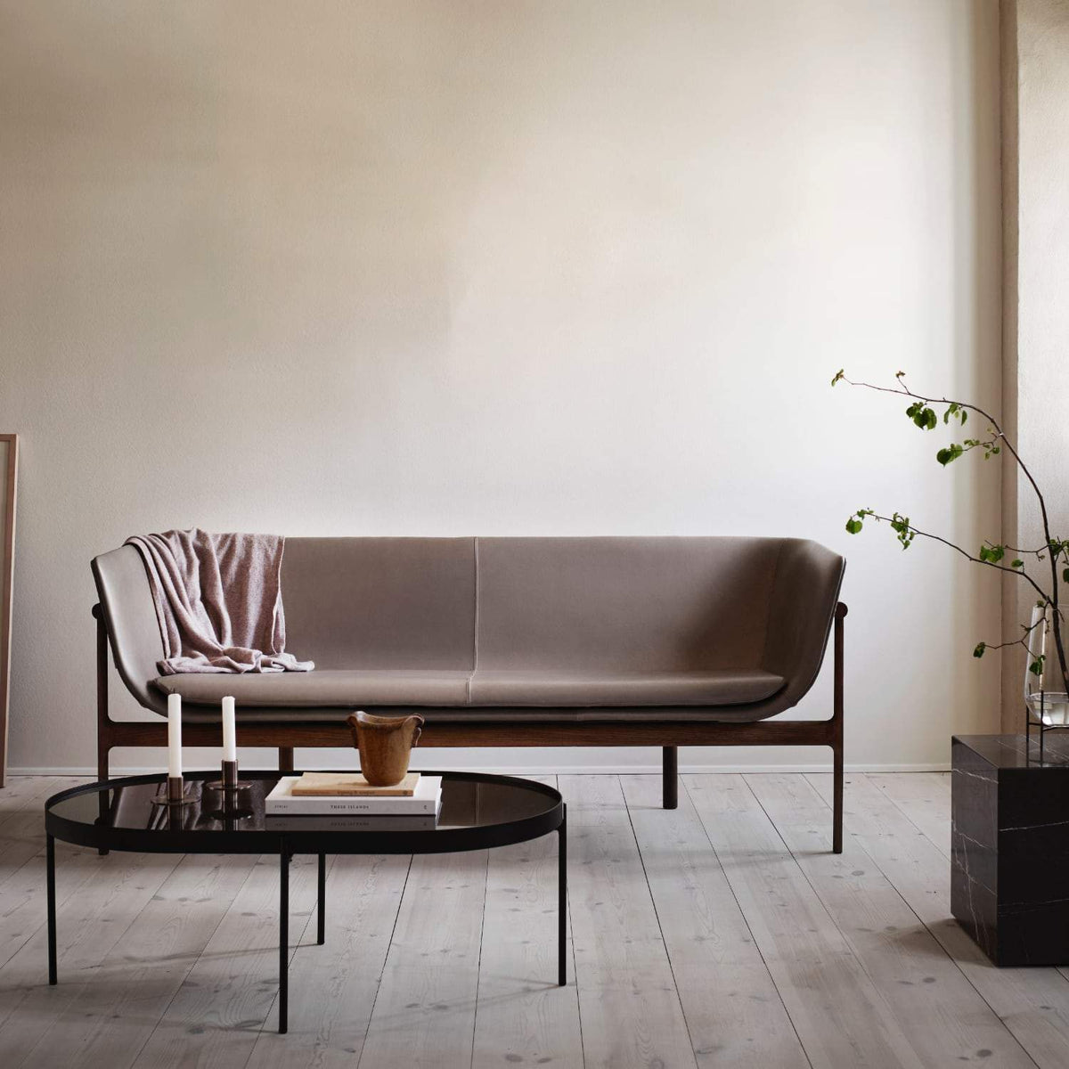 Audo Copenhagen NoNo Table Large, Dark Green Glass - KANSO#Size/Finish_Large, Beige Glass