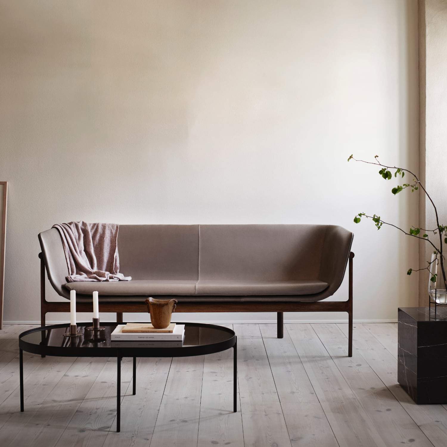 Audo Copenhagen NoNo Table Large, Dark Green Glass - KANSO#Size/Finish_Large, Beige Glass