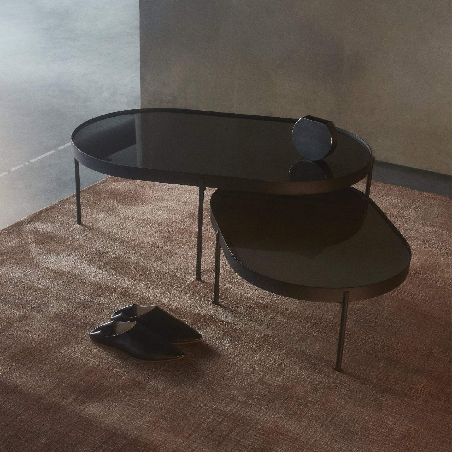 Audo Copenhagen NoNo Table Large, Brown Glass#Size/Finish_Large, Brown Glass