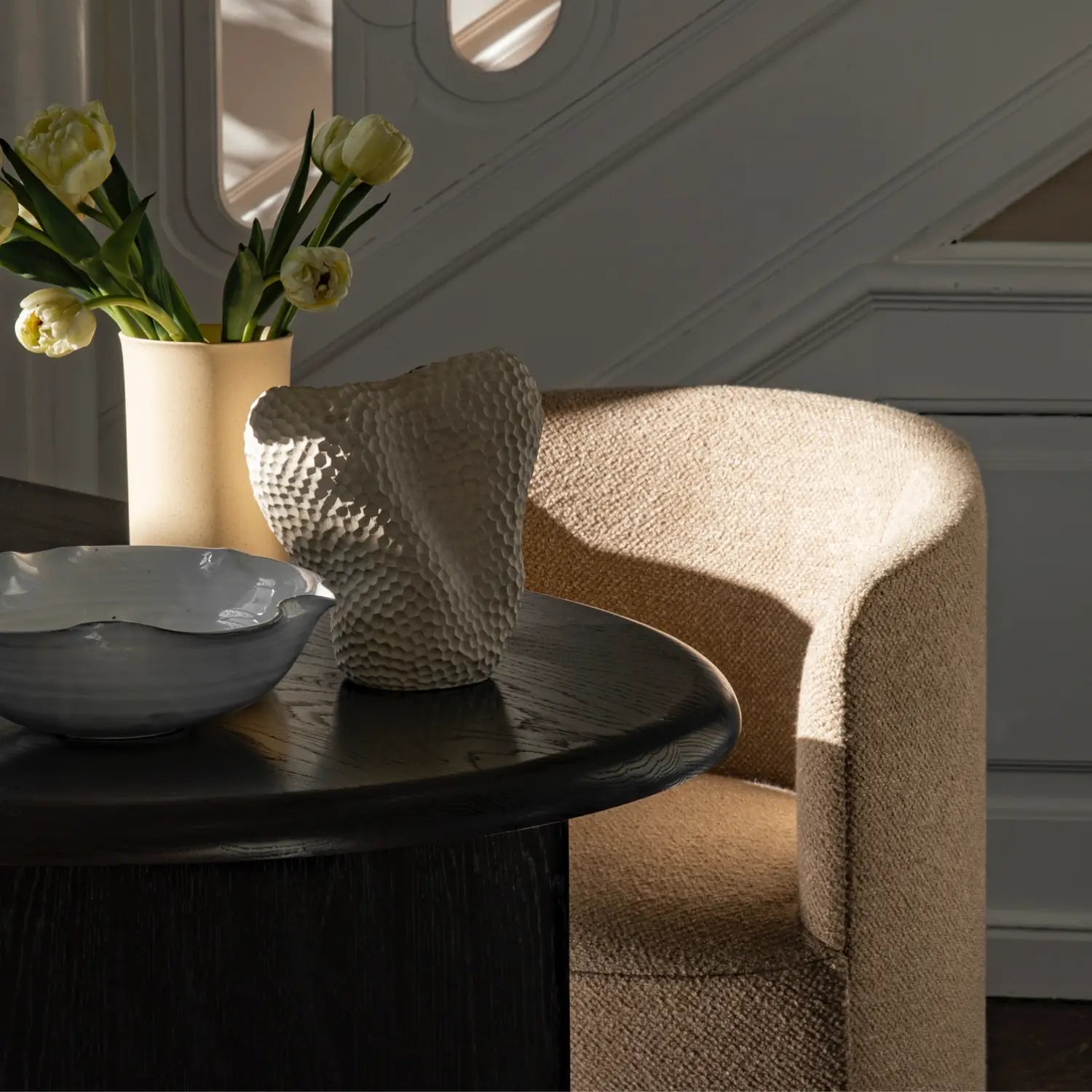 Audo Copenhagen Tearoom Chairs Club Chair Ready To Ship MENU Boucle #02 (Beige) - KANSO