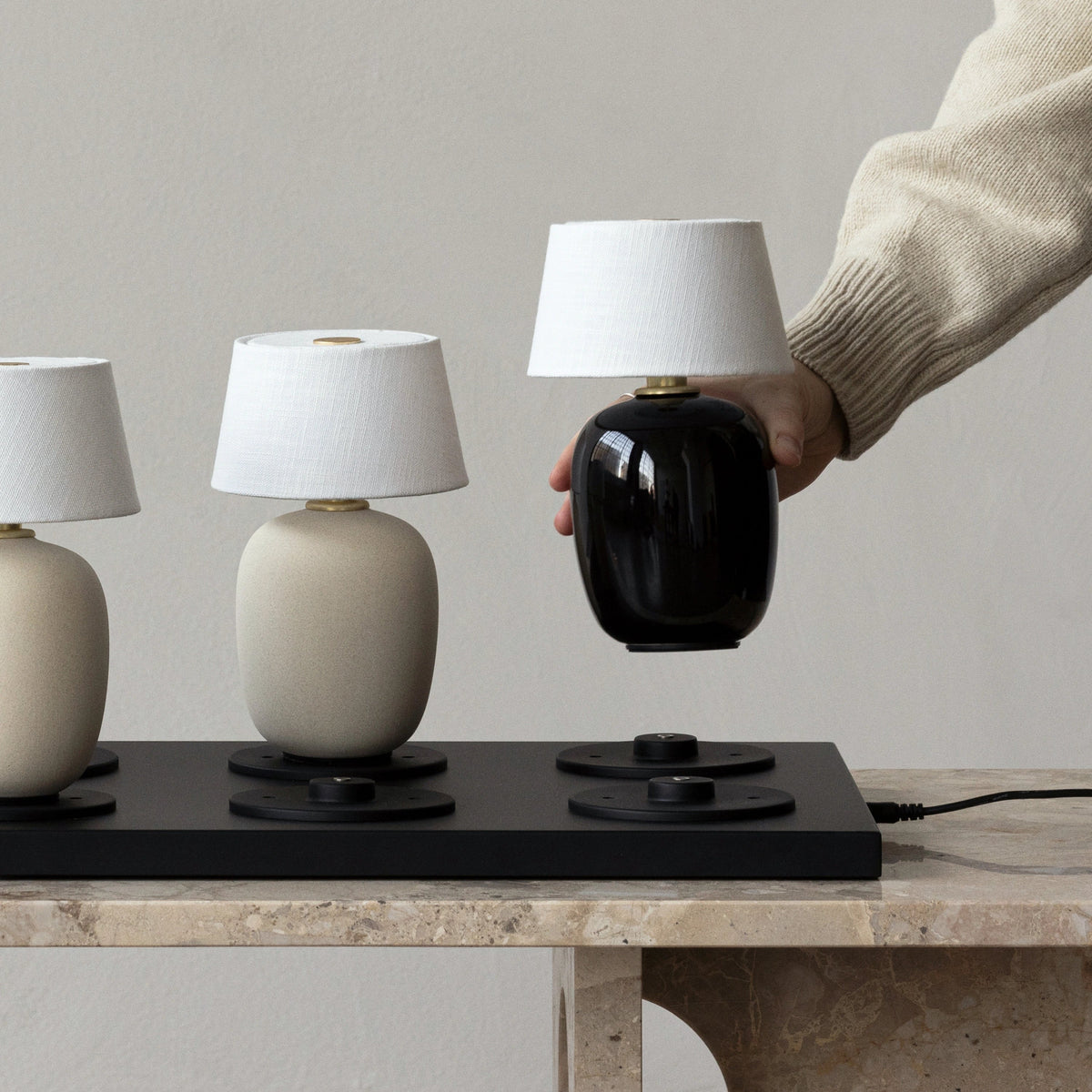 Audo Copenhagen Torso Table Lamp, Portable Sand