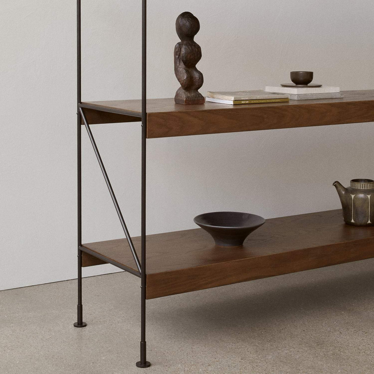 Audo Copenhagen Zet Storage System, 60 in. Dark Stained Oak Black Steel - 1 x 3#Material_Dark Stained Oak