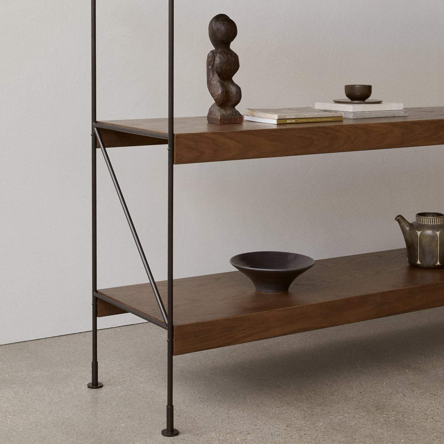 Audo Copenhagen Zet Storage System, 60 in. Dark Stained Oak Black Steel - 1 x 3 - KANSO