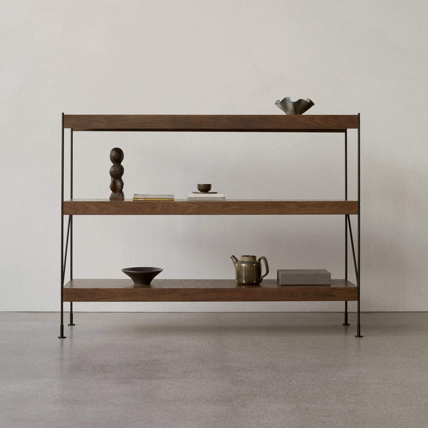 Audo Copenhagen Zet Storage System, 60 in. Dark Stained Oak Black Steel - 1 x 4 - KANSO