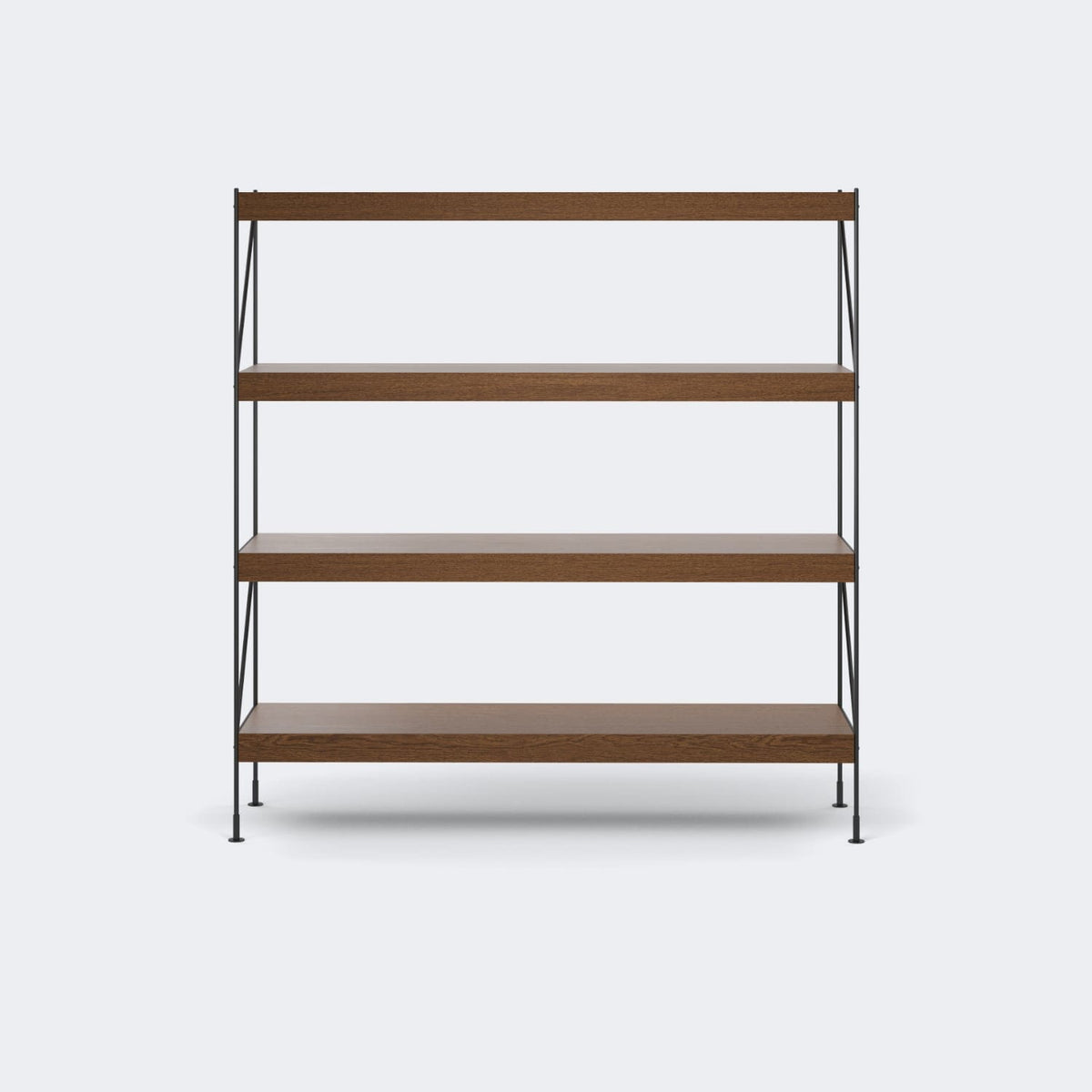 Audo Copenhagen Zet Storage System, 60 in. Dark Stained Oak Black Steel - 1 x 4#Material_Dark Stained Oak
