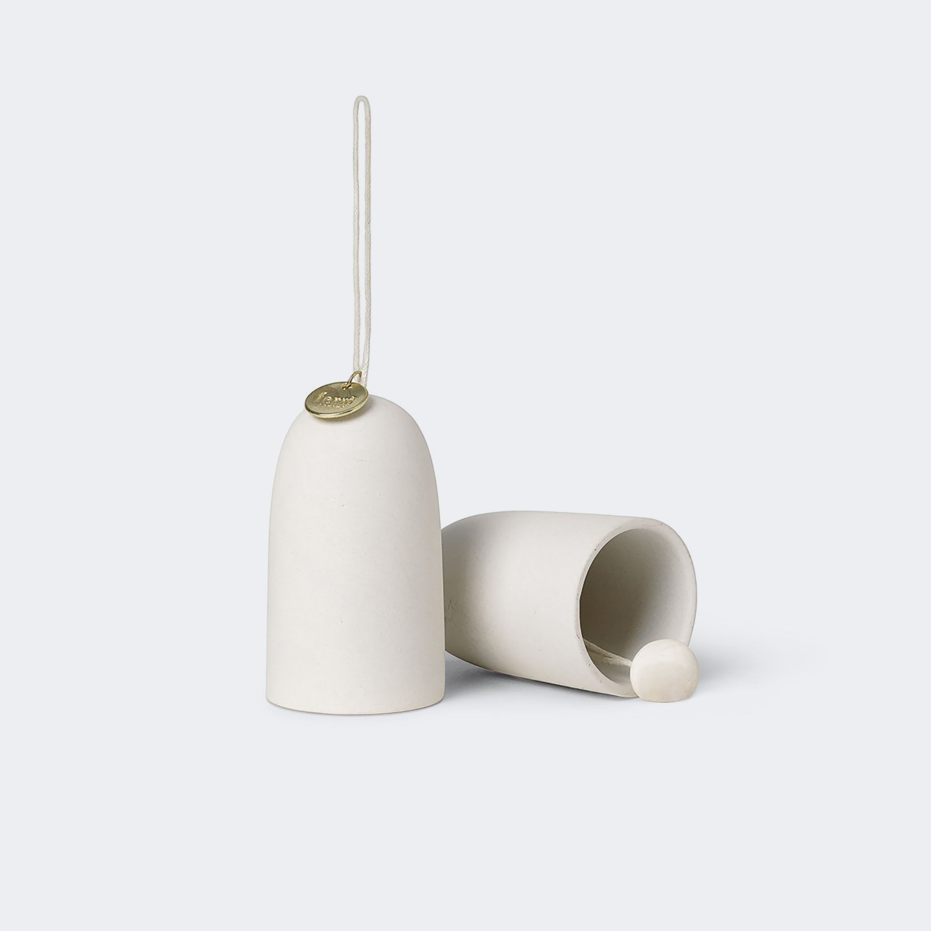 Ferm Living Bell Ceramic Ornaments - Set of 2 Off-White - KANSO