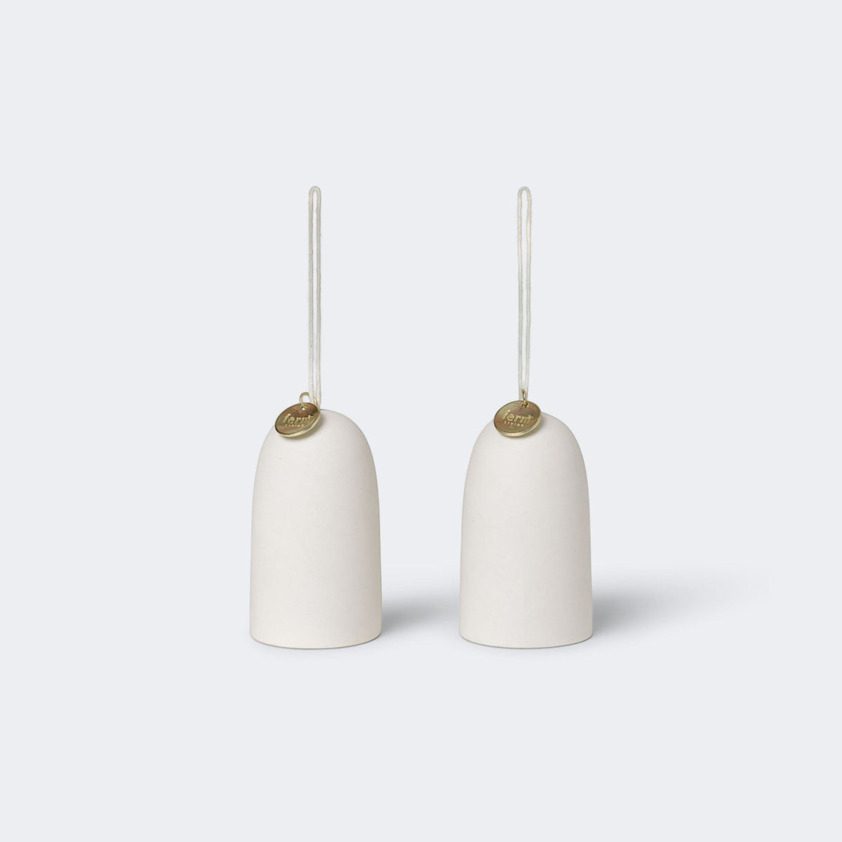 Ferm Living Bell Ceramic Ornaments - Set of 2 Off-White#Color_Off-White