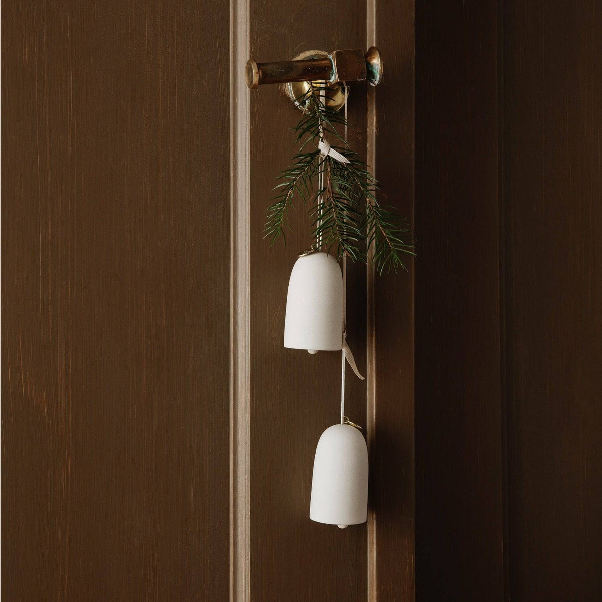 Ferm Living Bell Ceramic Ornaments - Set of 2 Off-White#Color_Off-White