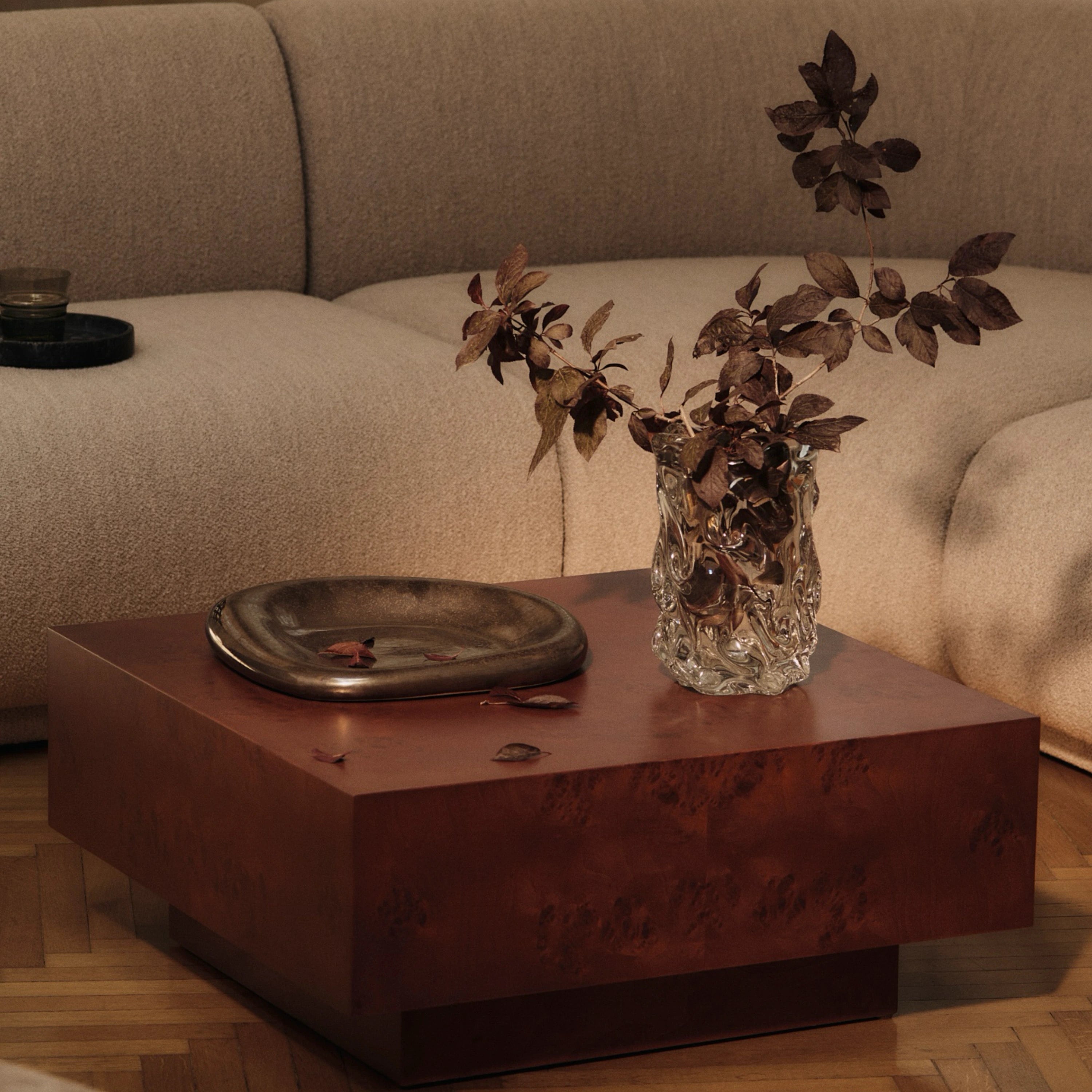 Ferm Living Burl Storage Coffee Table Dark Stained - KANSO