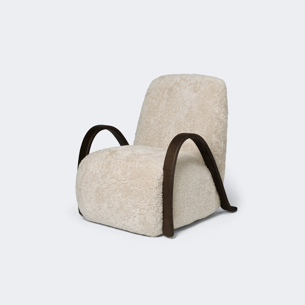 Ferm Living Buur Lounge Chair Sheepskin - Moonlight#Upholstery_Sheepskin - Moonlight