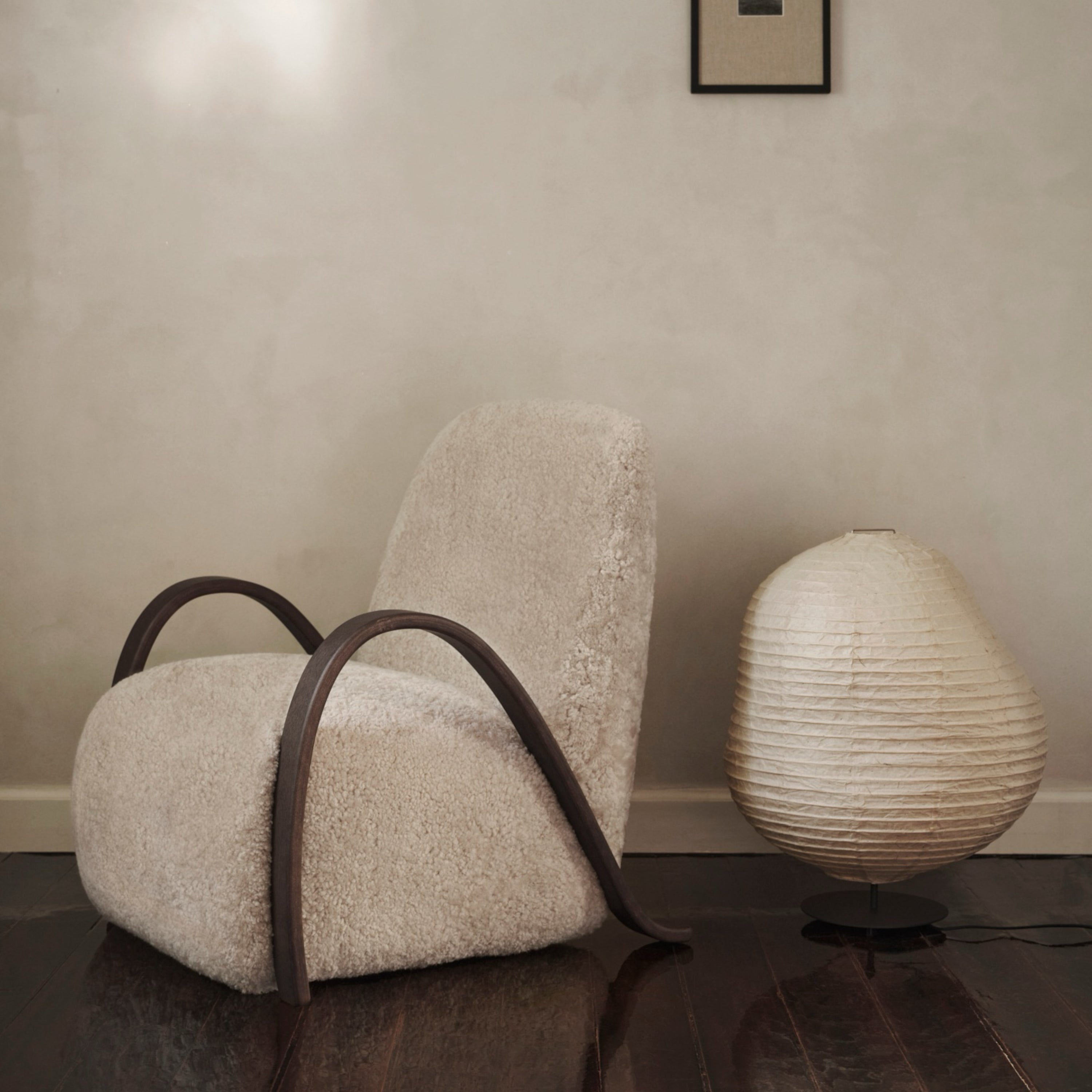 Ferm Living Buur Lounge Chair Sheepskin - Moonlight - KANSO