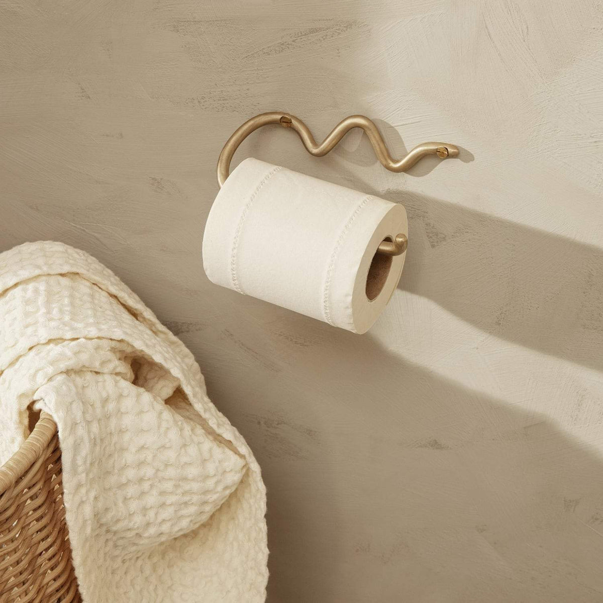 Ferm Living Curvature Toilet Paper Holder, Brass