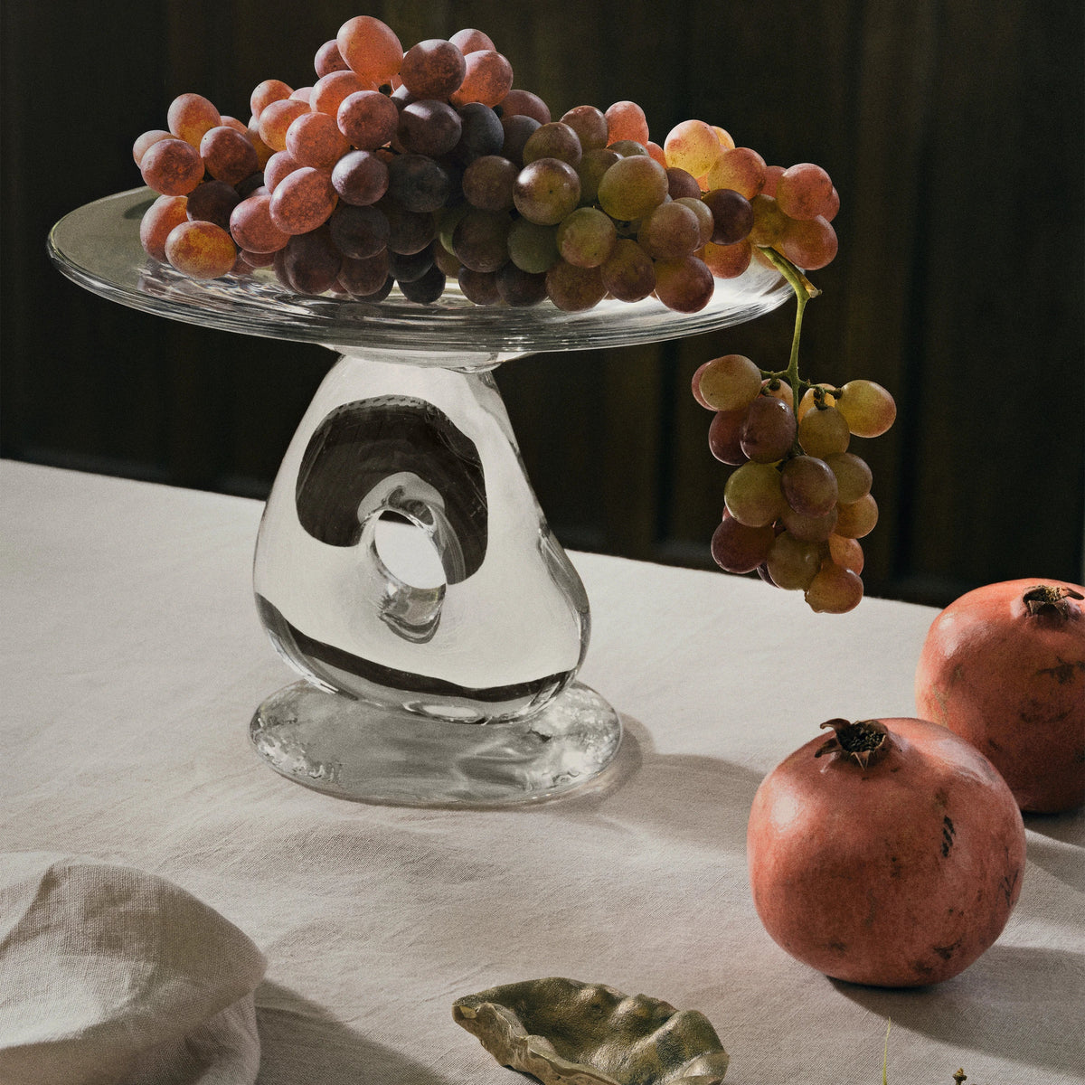 Ferm Living Damo Glass Centerpiece Clear Ø30#Color_Clear