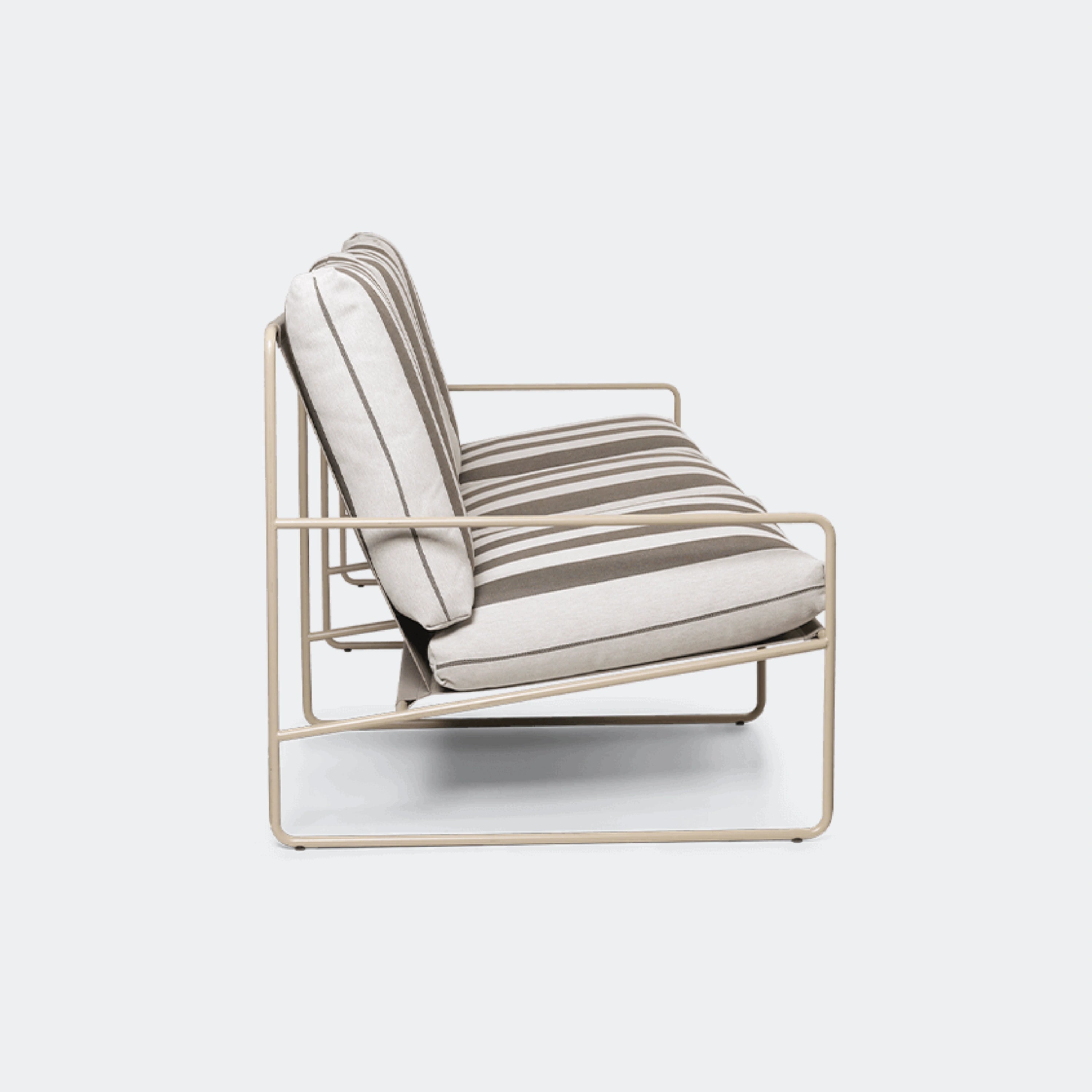 Ferm Living Desert Sofa 3 Seater Stripe - Cashmere Chocolate - KANSO