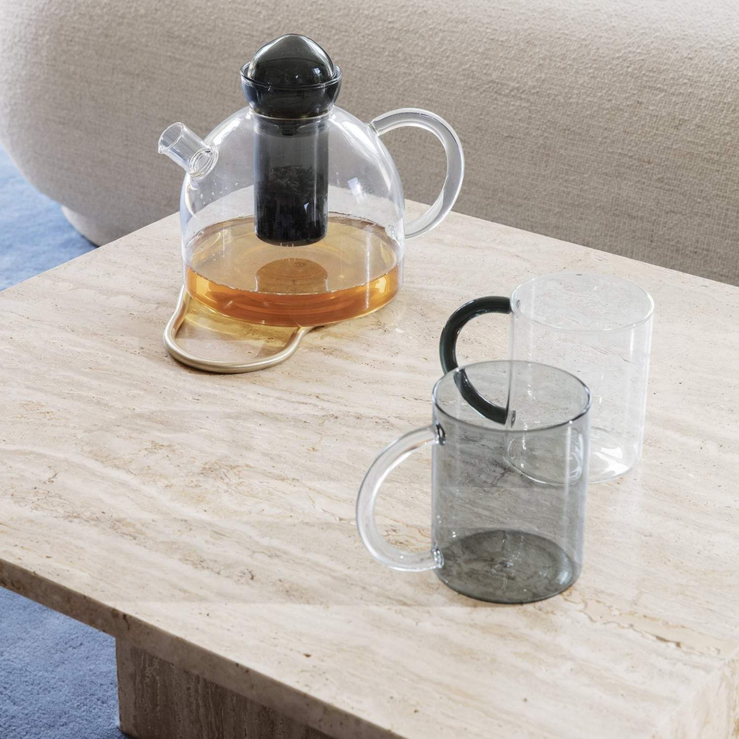 Ferm Living Distinct Coffee Table Travertine - KANSO#Color_Travertine#Color_Travertine