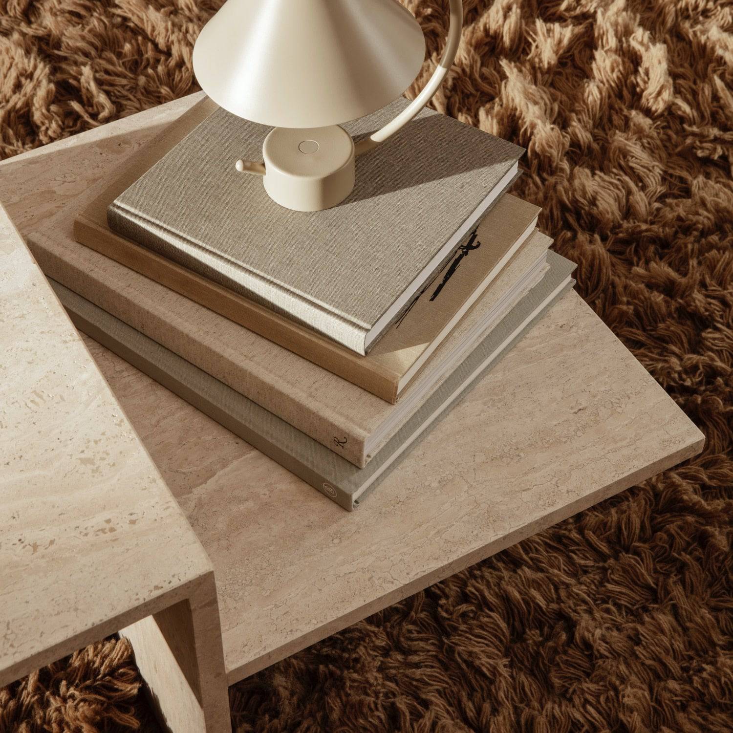 Ferm Living Distinct Coffee Table Travertine - KANSO#Color_Travertine#Color_Travertine