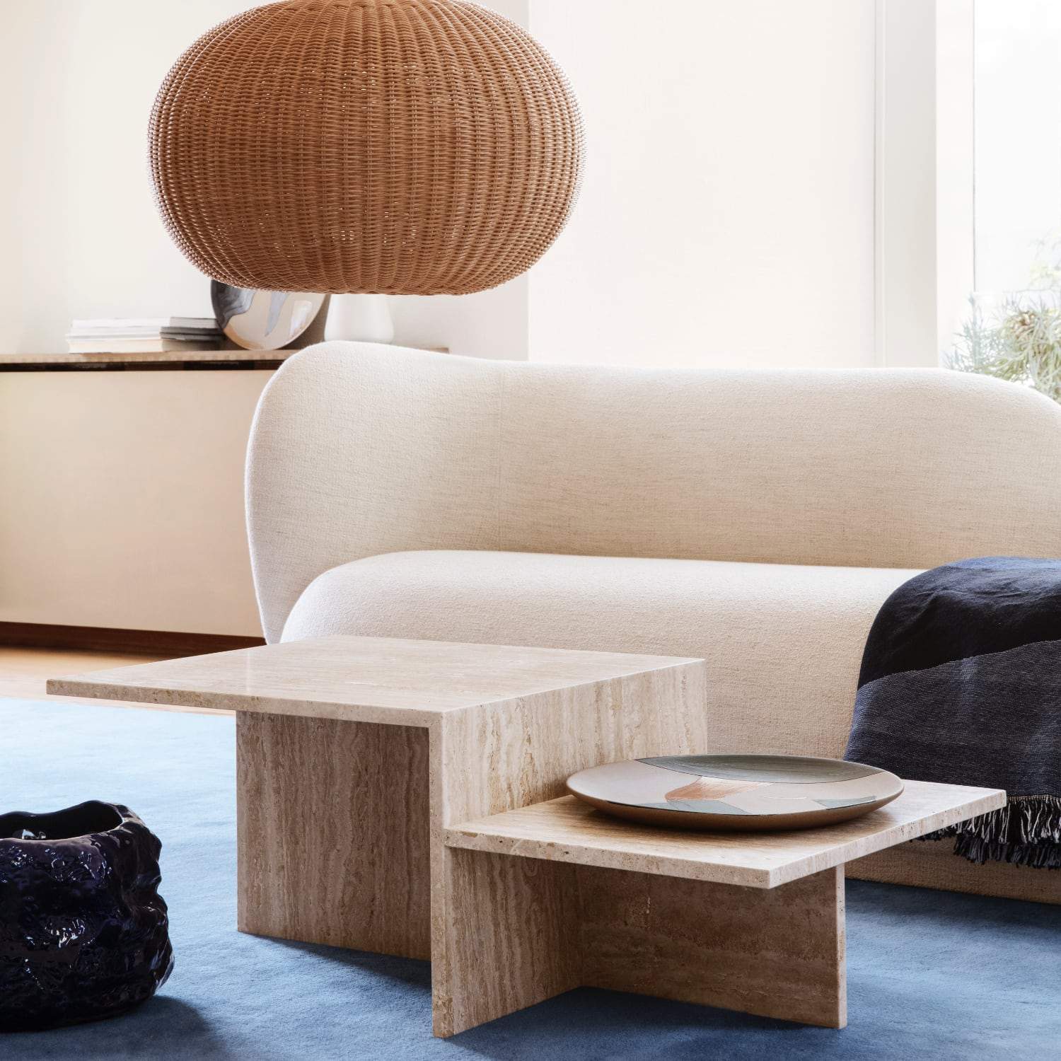 Ferm Living Distinct Coffee Table Travertine - KANSO#Color_Travertine#Color_Travertine