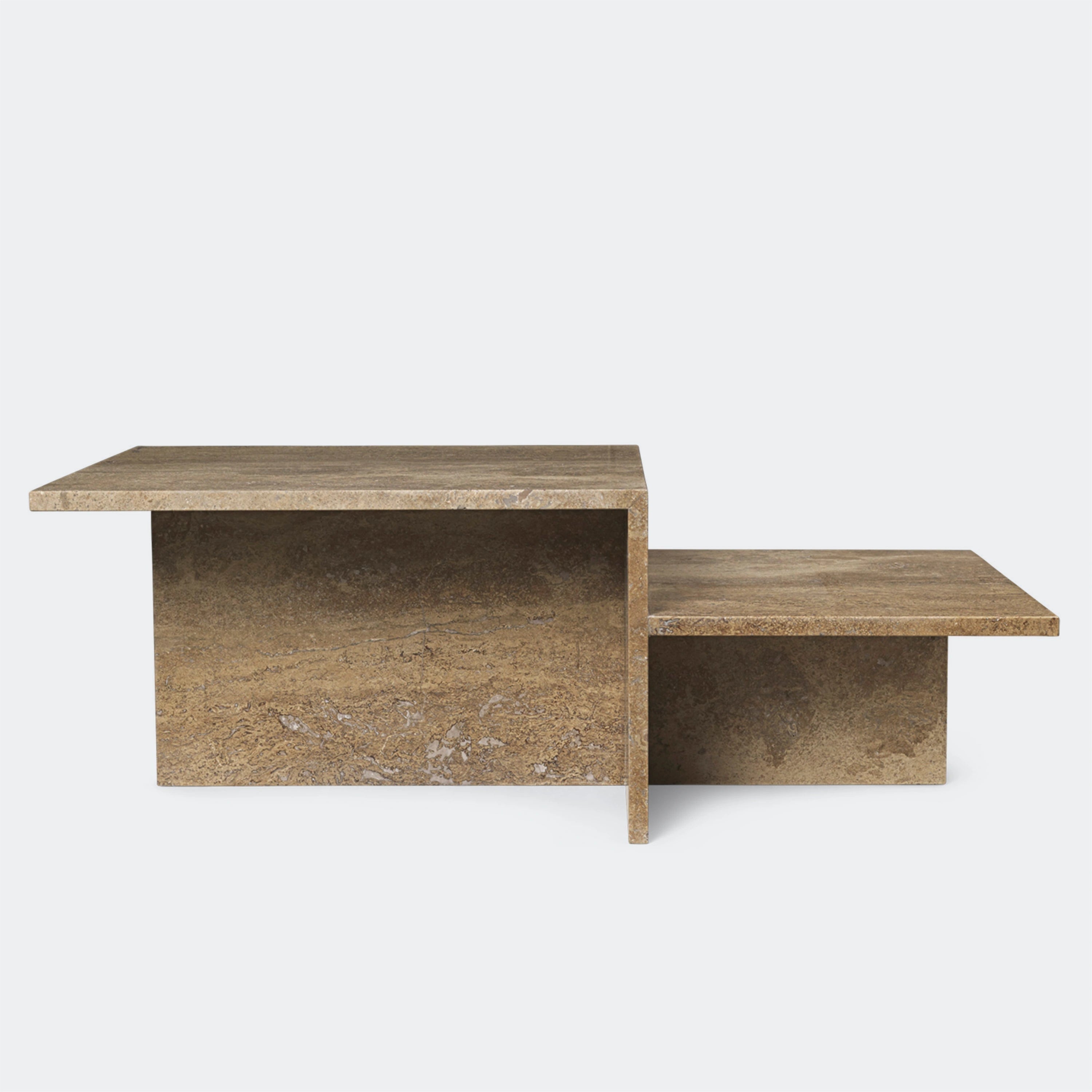 Ferm Living Distinct Coffee Table Travertine - KANSO#Color_Dark Brown Travertine