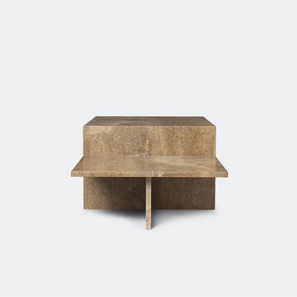 Ferm Living Distinct Coffee Table Travertine - KANSO#Color_Dark Brown Travertine
